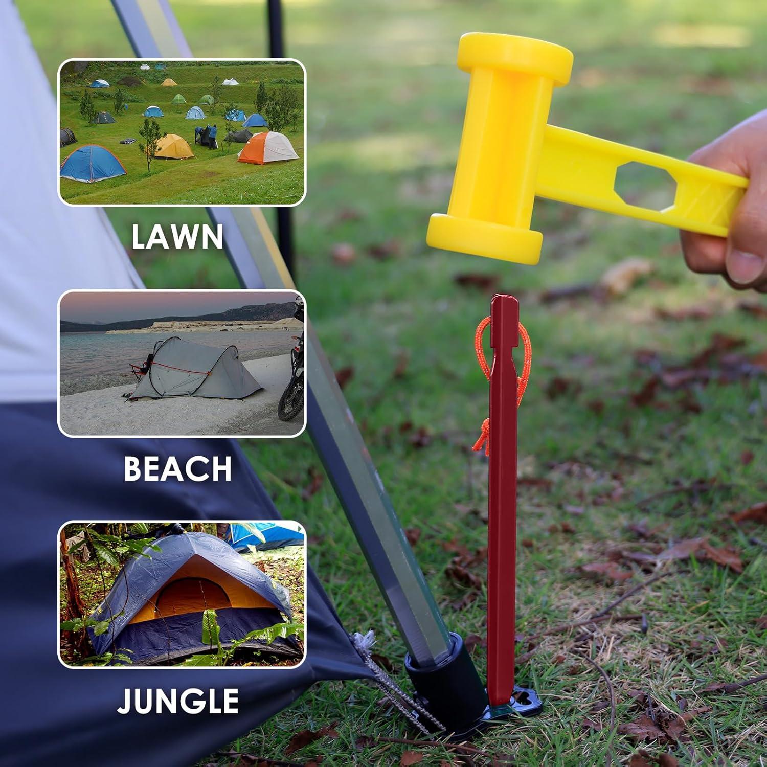 Estacas de Tienda Grassman 12 Pack Aluminio 7075 17.78 cm Rojas