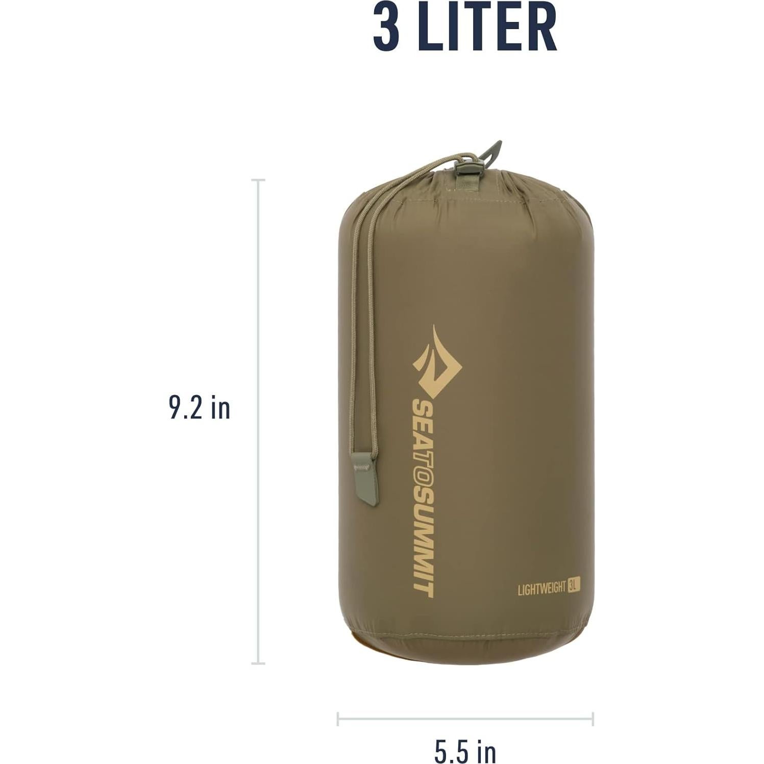 Saco de Compresión Ligero Sea to Summit 3L Nylon Verde Oliva