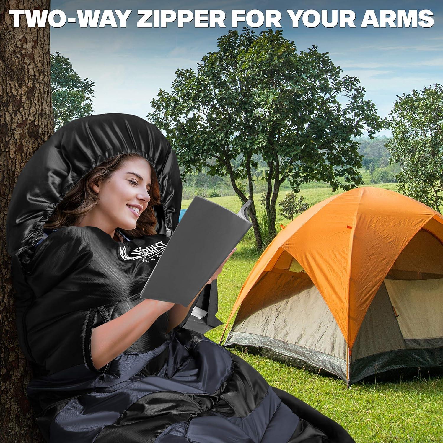 Saco de dormir IFORREST XXL para camping - 221x102 cm, 1 persona