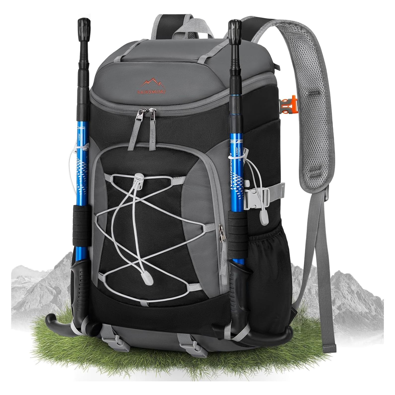 Mochila de Senderismo Plegable RAINSMORE 40L Impermeable Negra