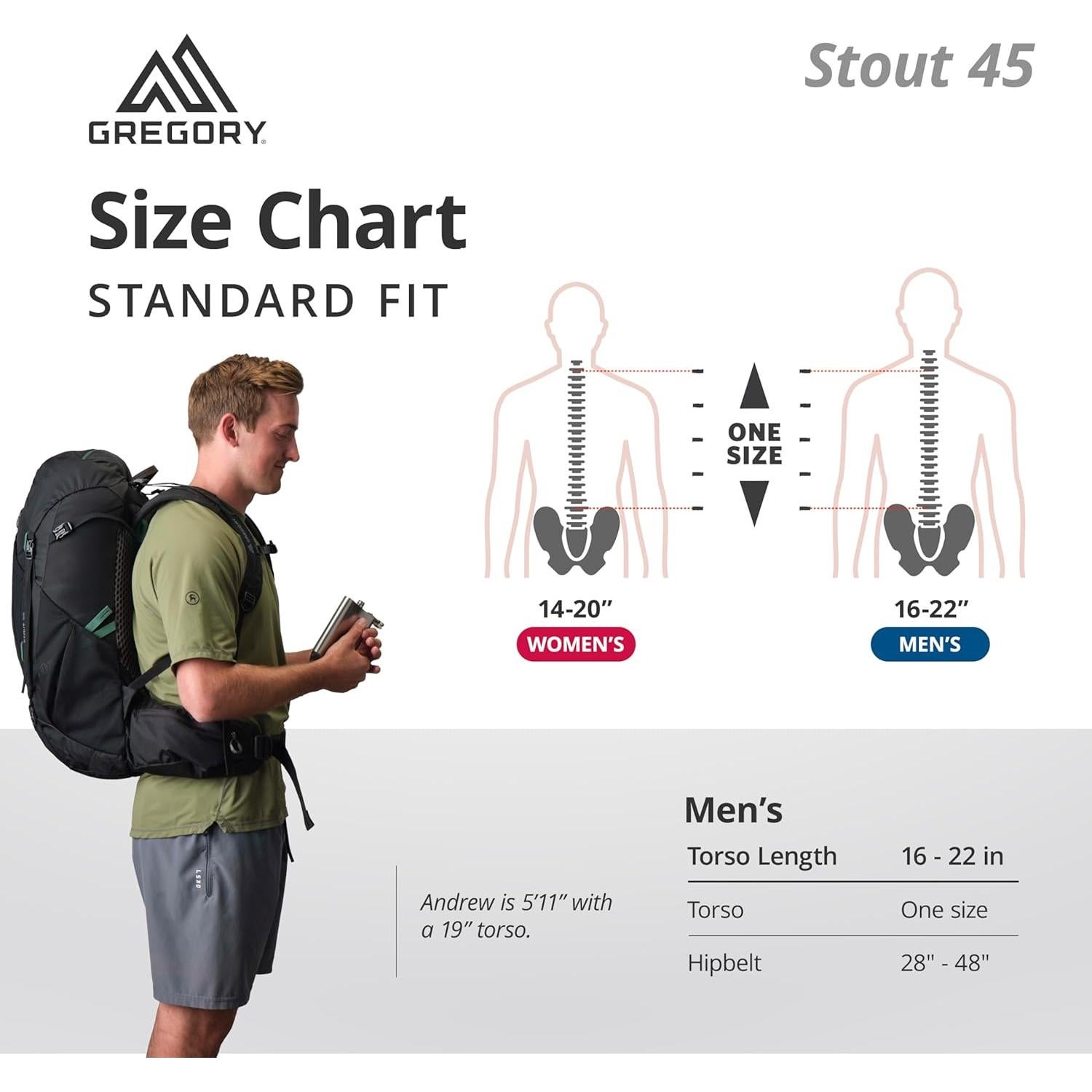 Mochila de Senderismo Unisex Gregory Stout 45L Azul