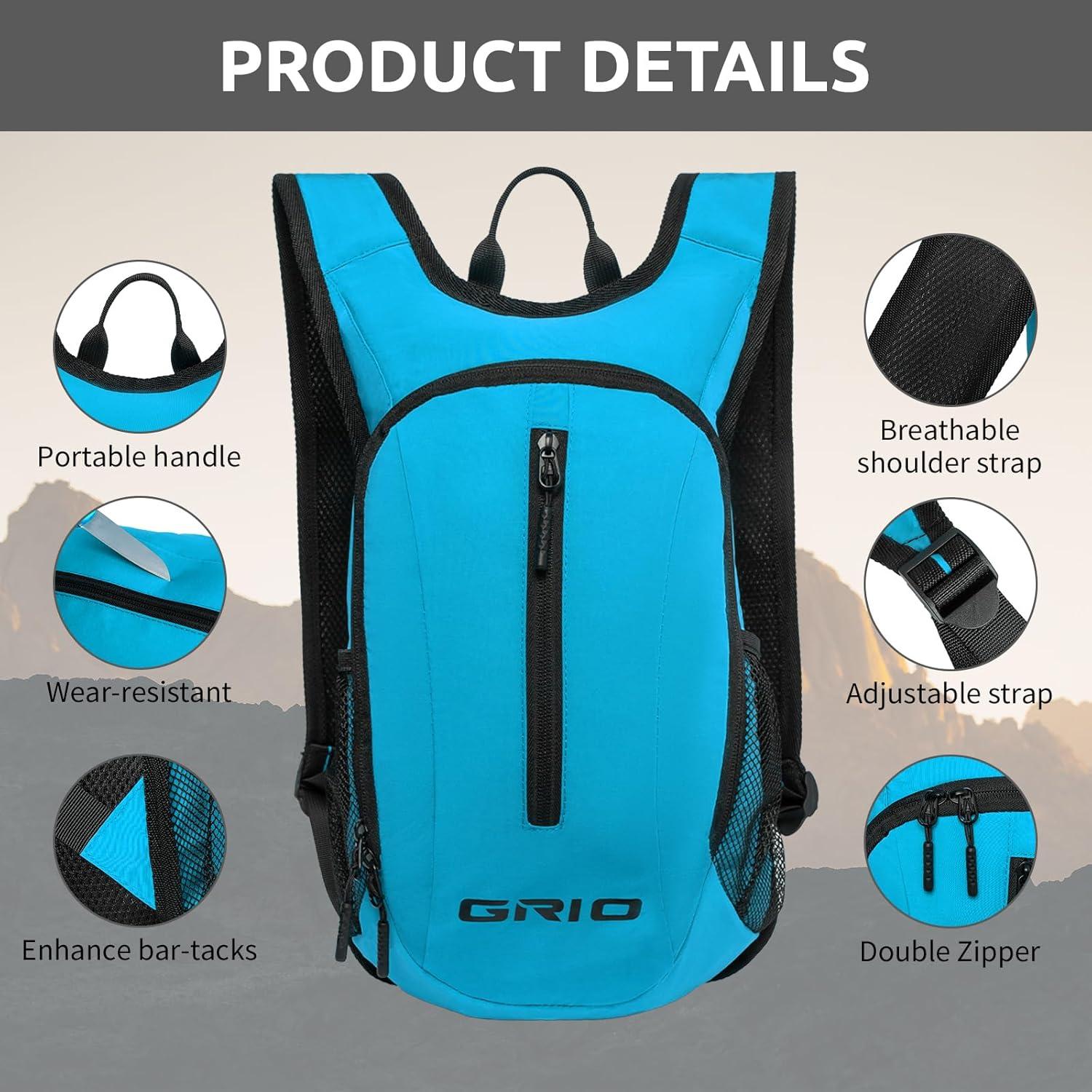 Mochila de Senderismo GRIO Ultraligera 15L Plegable Resistente al Agua