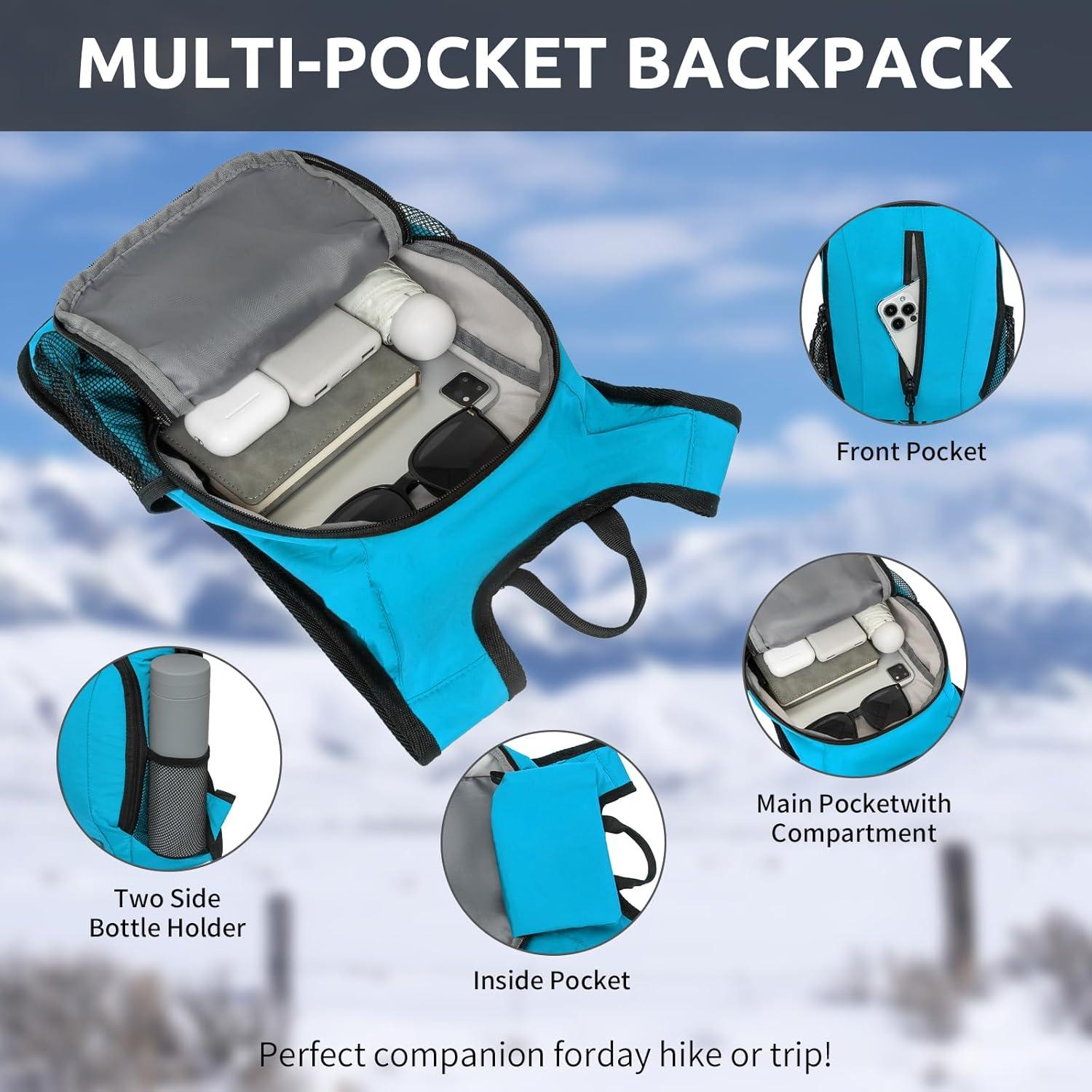 Mochila de Senderismo GRIO Ultraligera 15L Plegable Resistente al Agua