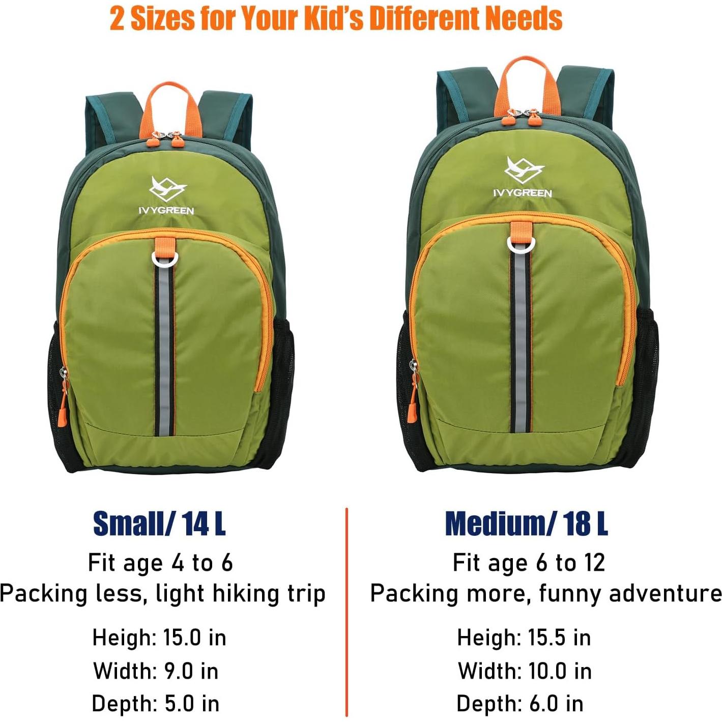 Mochila de Senderismo Ivygreen para Niños Pequeños 14L Verde