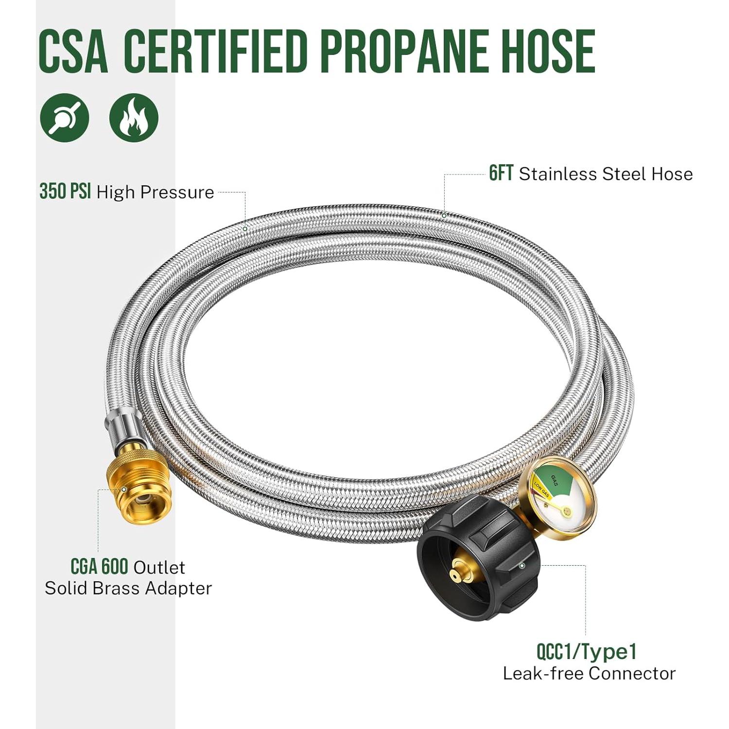 Adaptador Manguera Propano Alloxity 1lb a 20lb con Medidor