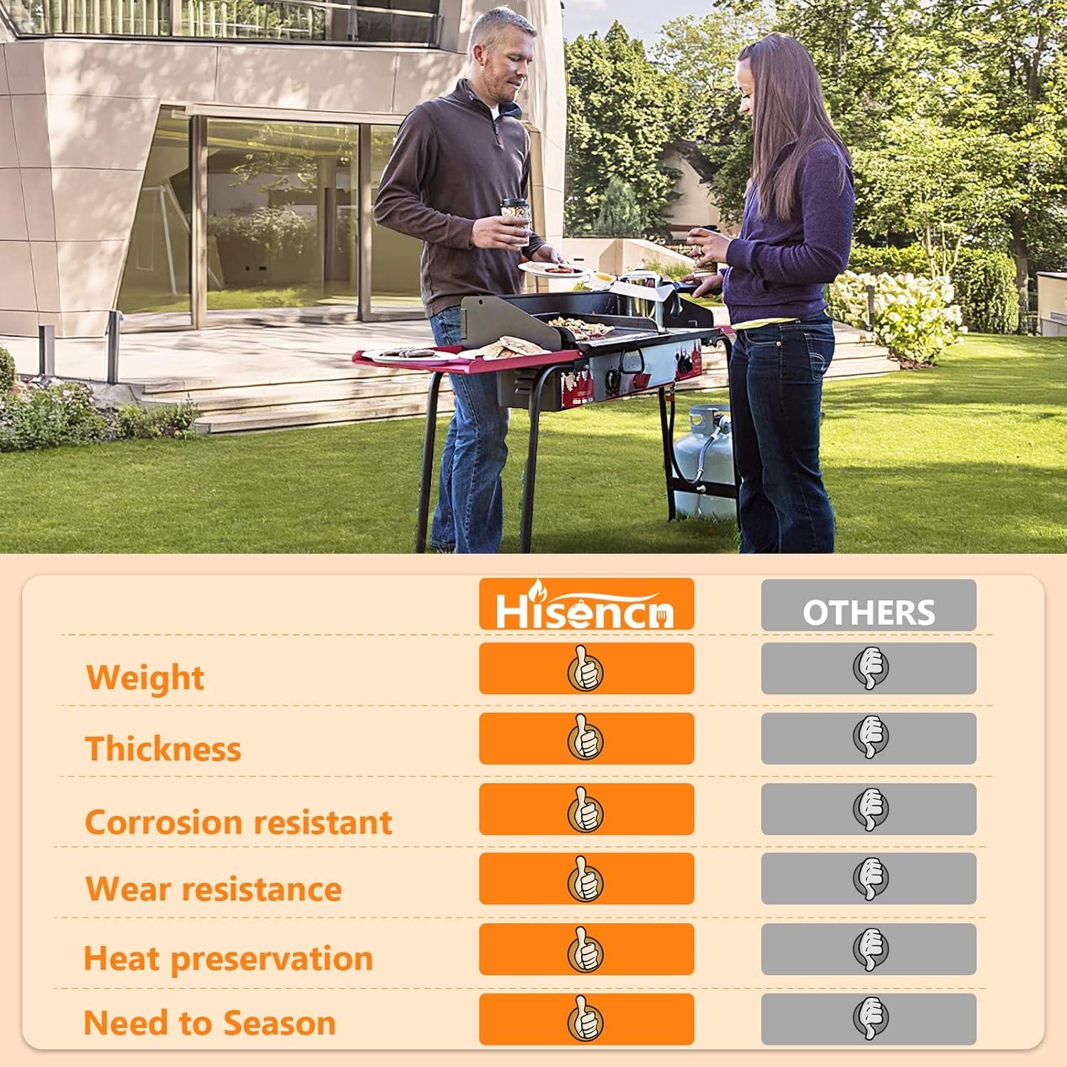 Plancha de Camping Hisencn 14" x 32" para Estufa Camp Chef