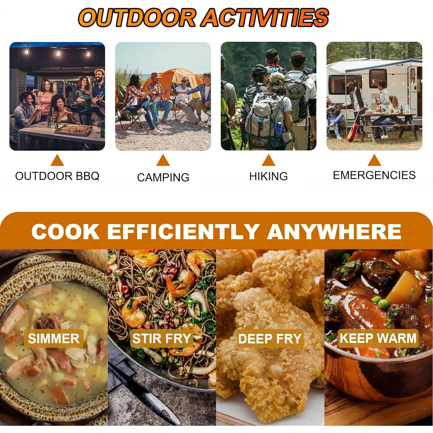 Estufa de Camping Portátil MOZODAWN Doble Combustible 8000 BTU