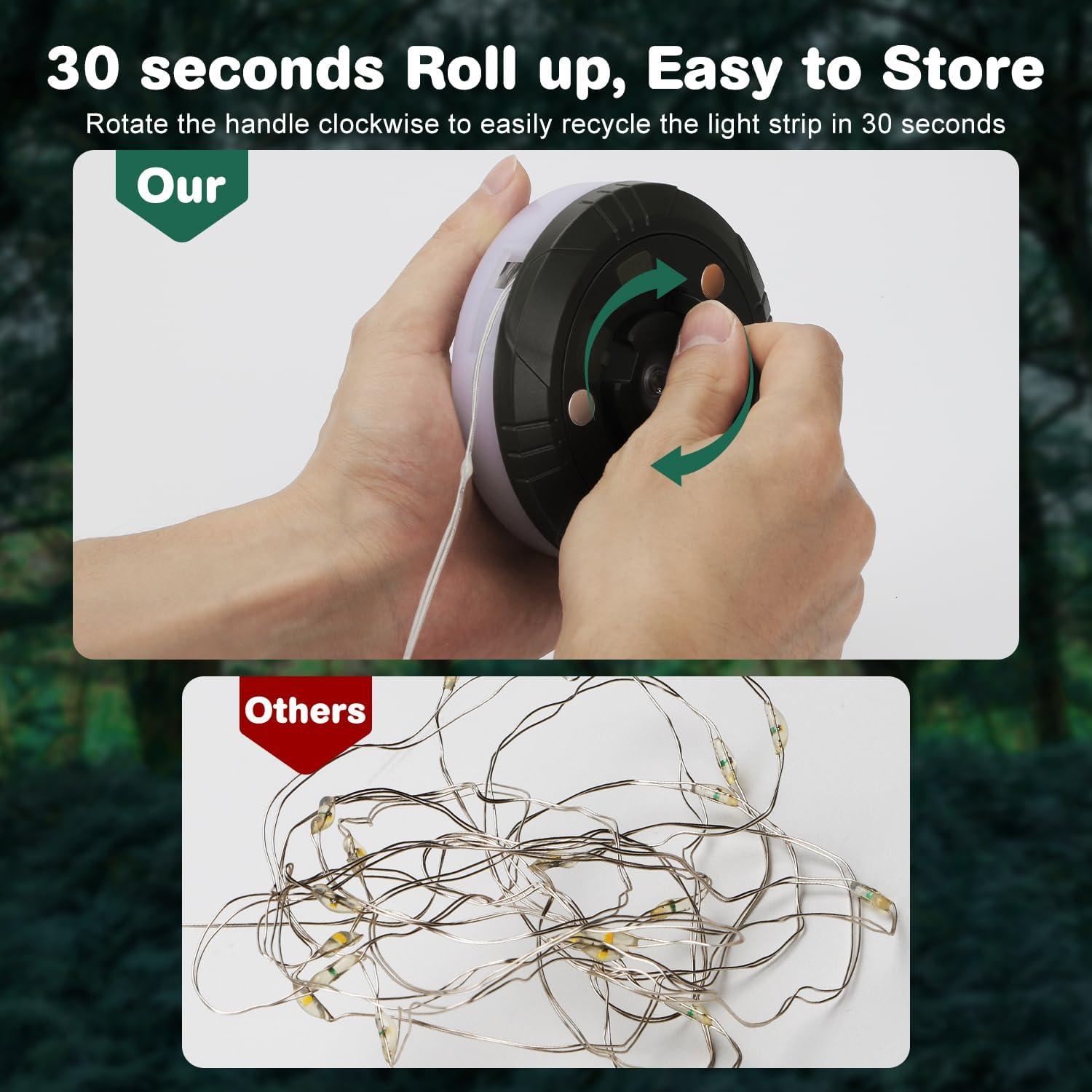 Luces de Cuerda para Camping Siloon 10m Recargables USB Impermeables