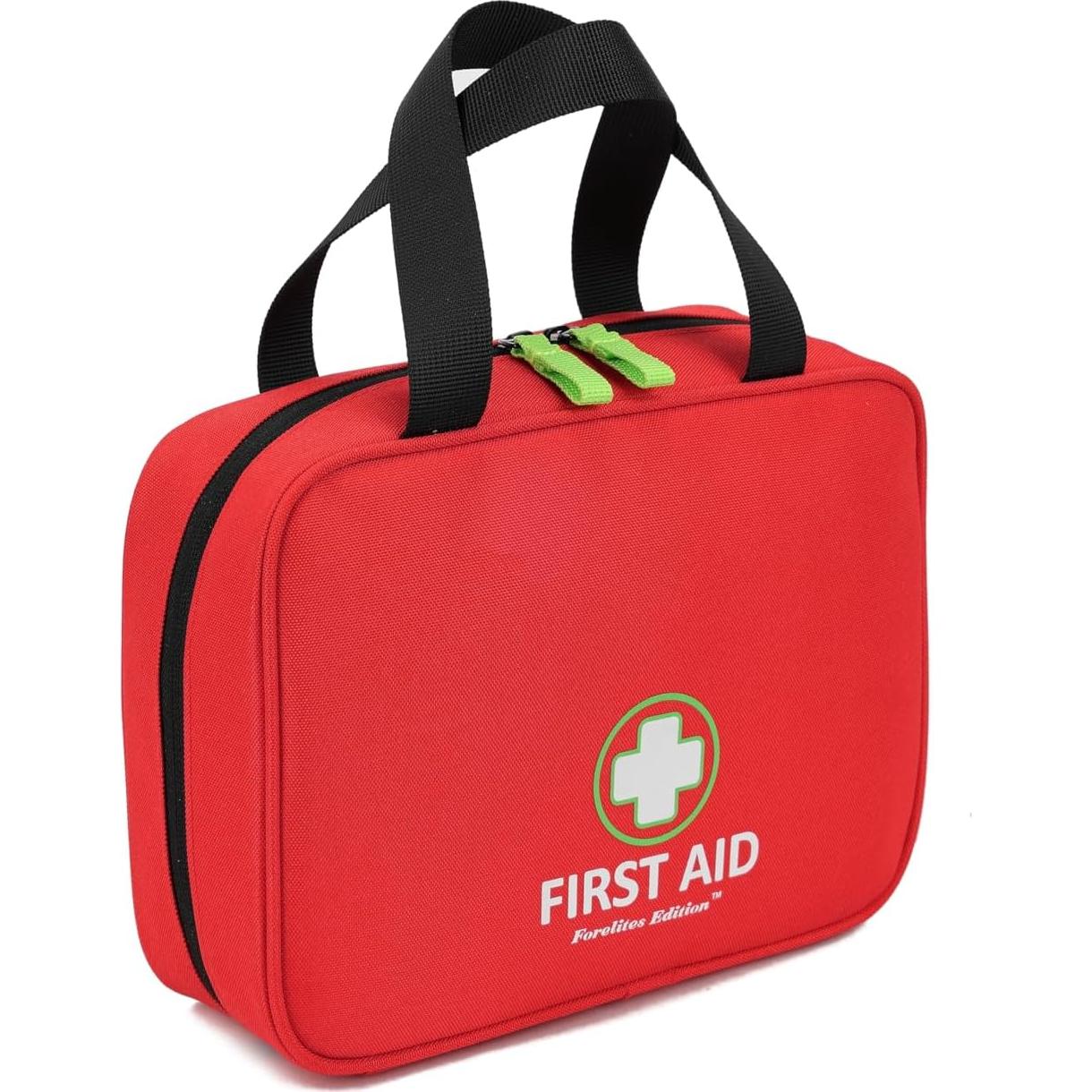 Handy First Aid Bag Empty (Bag Only), First Aid Kit Portable For Home, Office, Vehicle, Emergency Kit For Your Next Adventure, First Aid Supplies Organizer Bag For Camping, Travel, Sports, Red Pouch