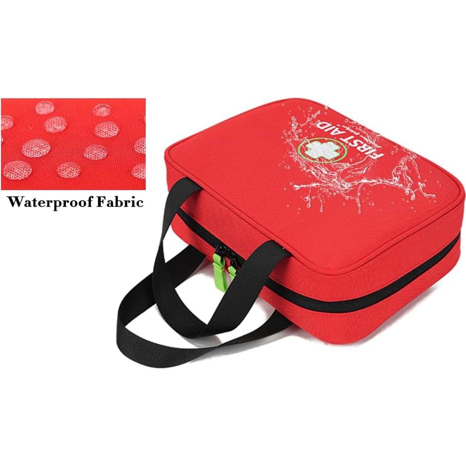 Handy First Aid Bag Empty (Bag Only), First Aid Kit Portable For Home, Office, Vehicle, Emergency Kit For Your Next Adventure, First Aid Supplies Organizer Bag For Camping, Travel, Sports, Red Pouch