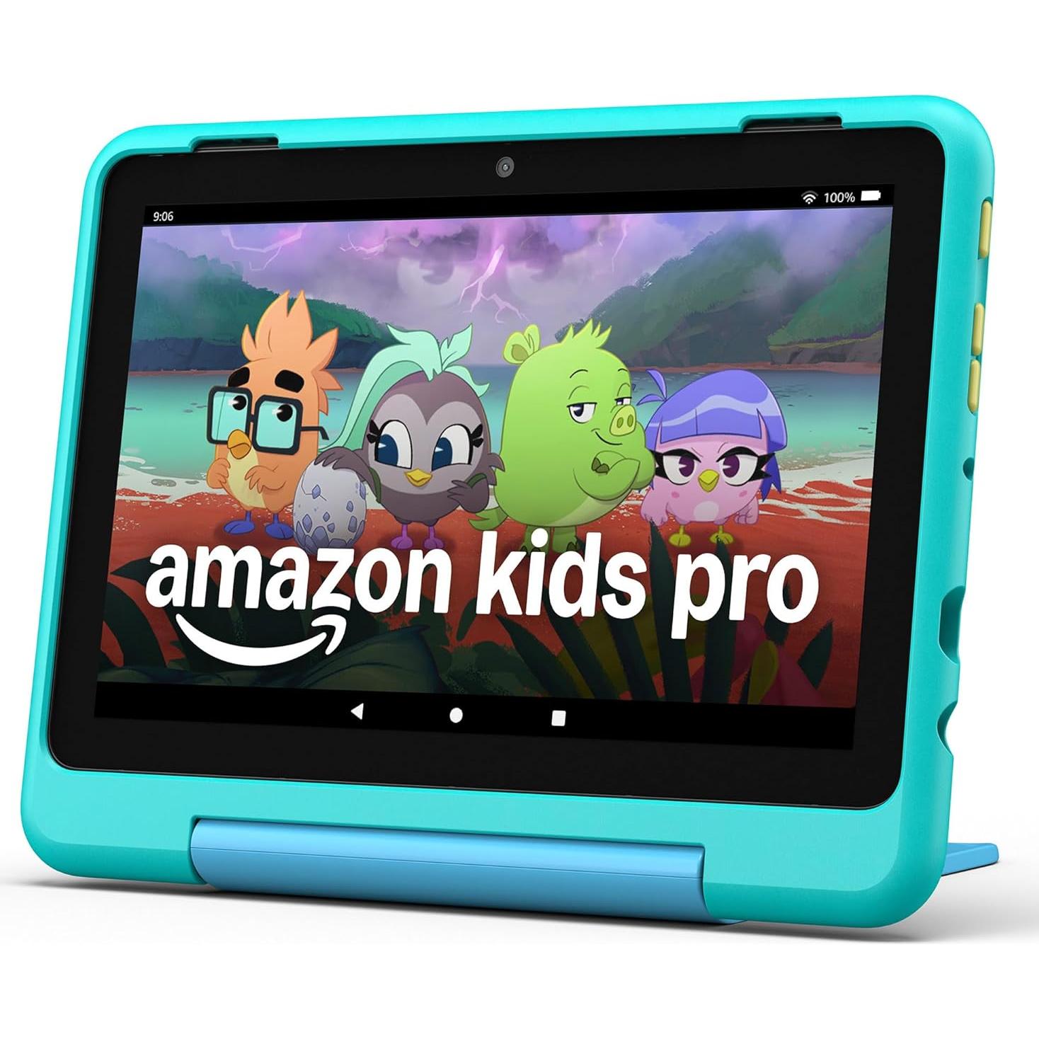 Amazon Fire HD 8 Kids Pro tablet (newest model), ages 6-12. Bright 8" HD screen, includes ad-free content, parental controls, 13-hr battery, slim case for older kids, 32GB, Hello Teal