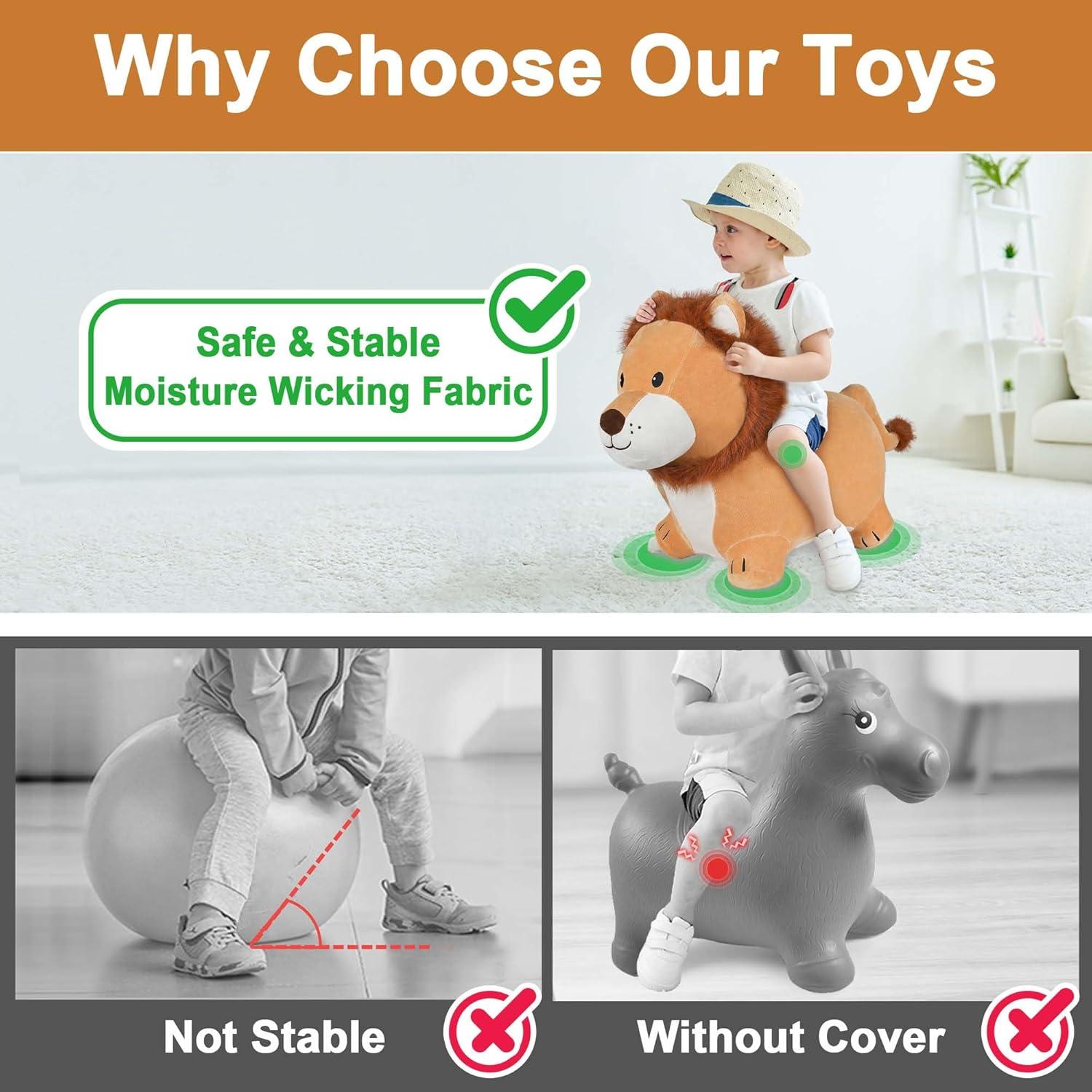 Saltarín Inflable León iPlay, Juguete para Niños 2-5 Años