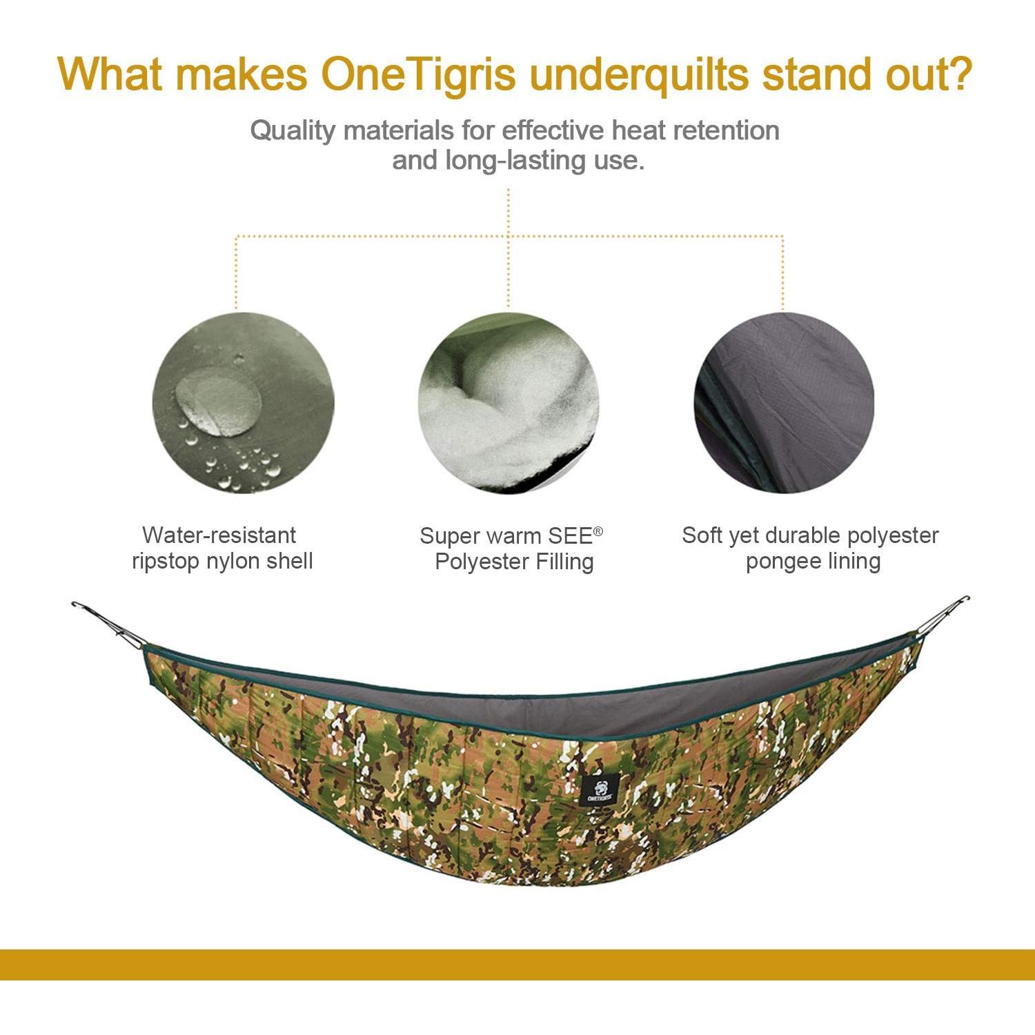 OneTigris Underquilt para Hamaca 2.8m Camo 4 Estaciones