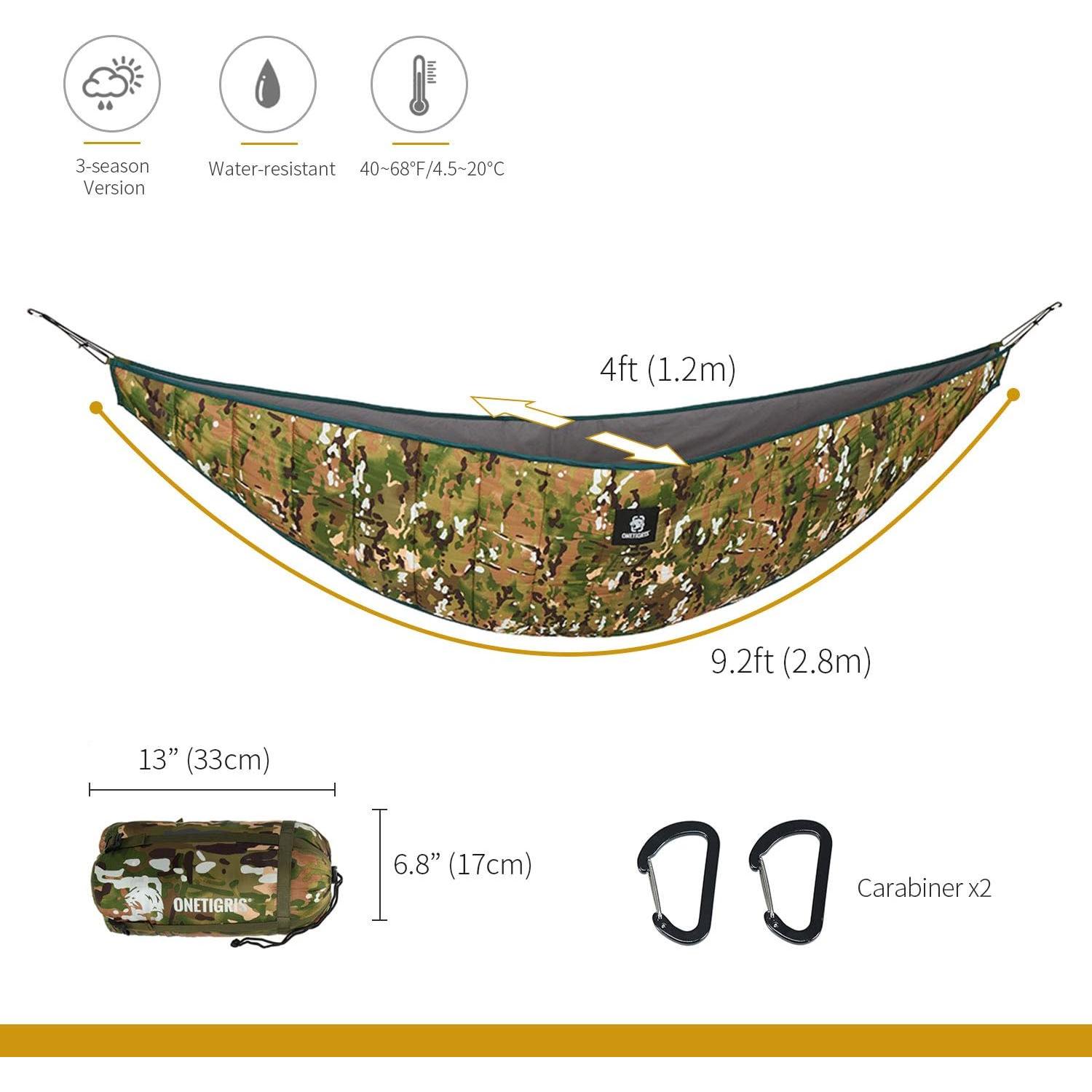 OneTigris Underquilt para Hamaca 2.8m Camo 4 Estaciones