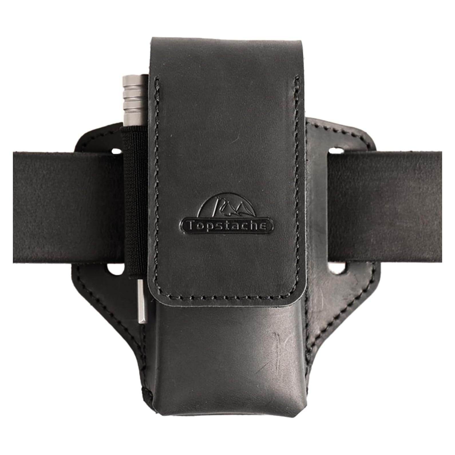 Funda de Multiherramienta de Cuero Topstache para Cinturón - Negro