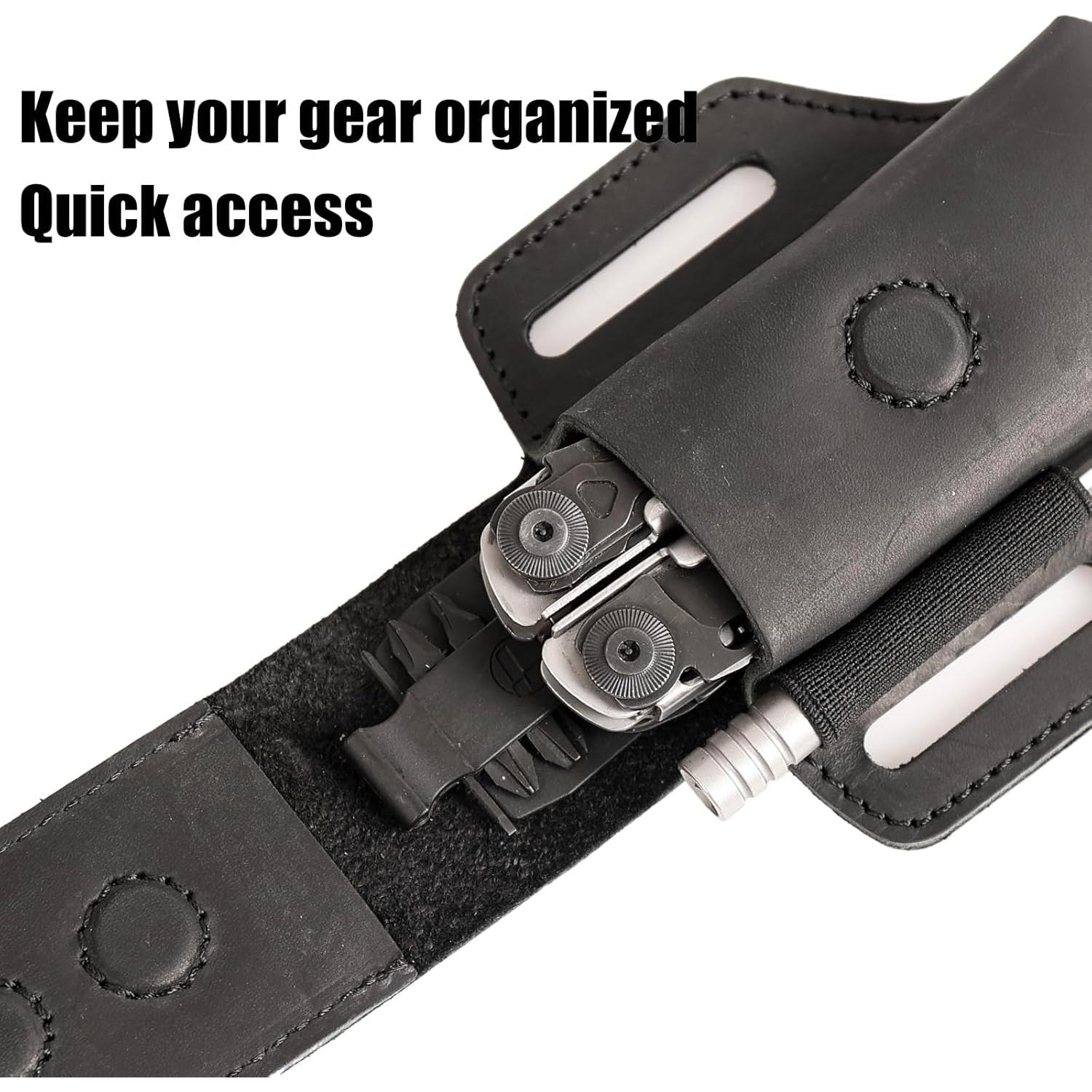 Funda de Multiherramienta de Cuero Topstache para Cinturón - Negro