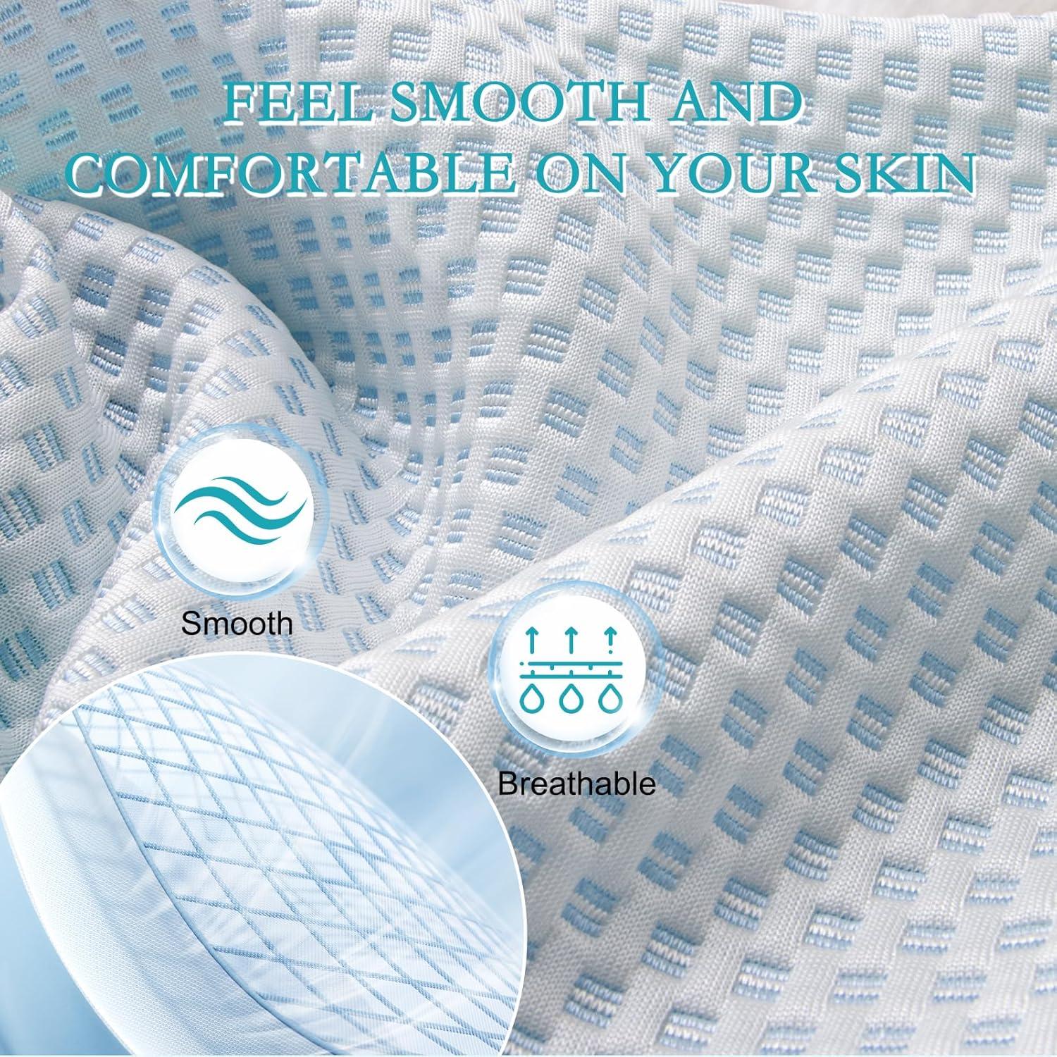 Almohada de Viaje TU LUNA Espuma Viscoelástica 30x50 cm Azul