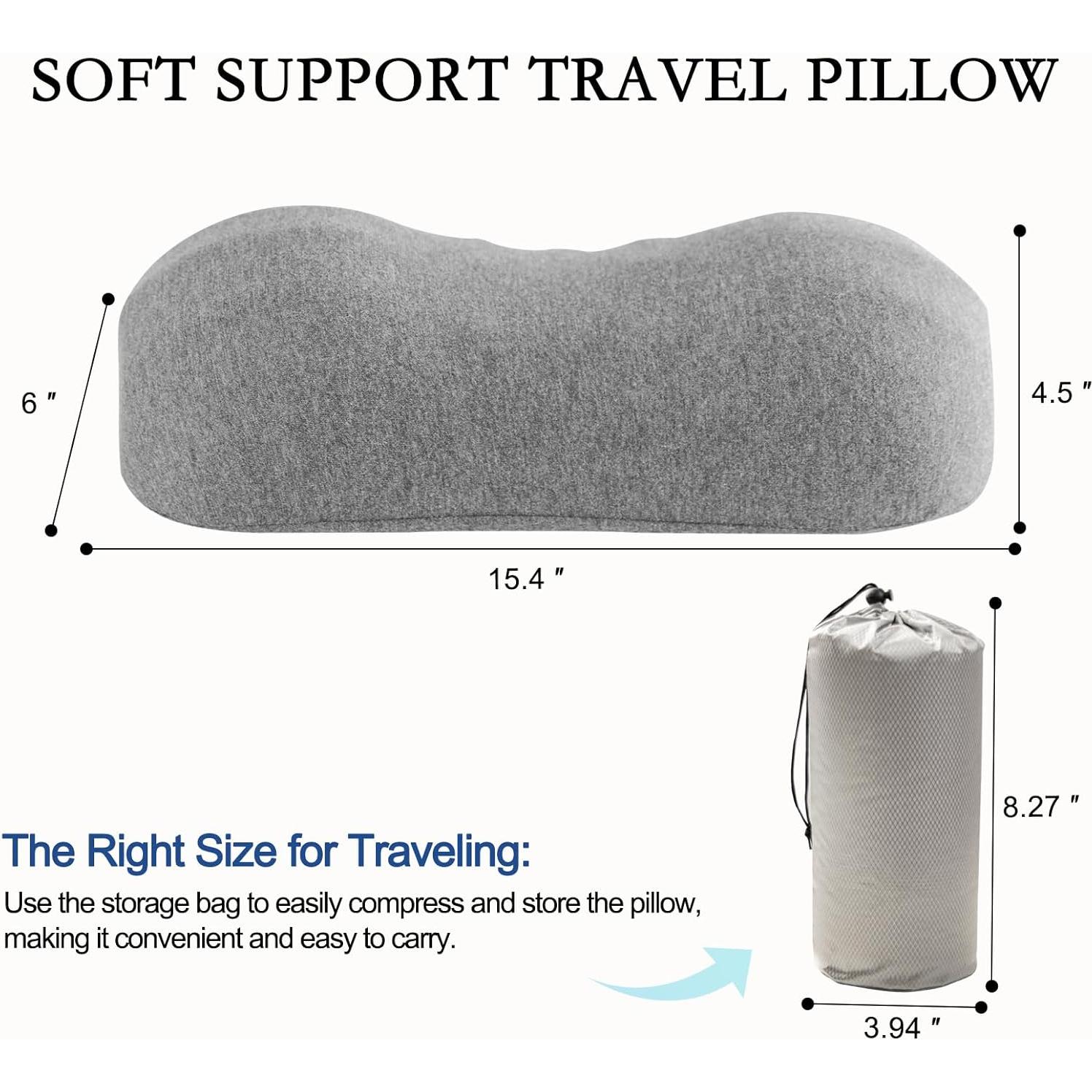 Almohada de Viaje YOUR MOON Espuma Memoria Portátil Gris Claro