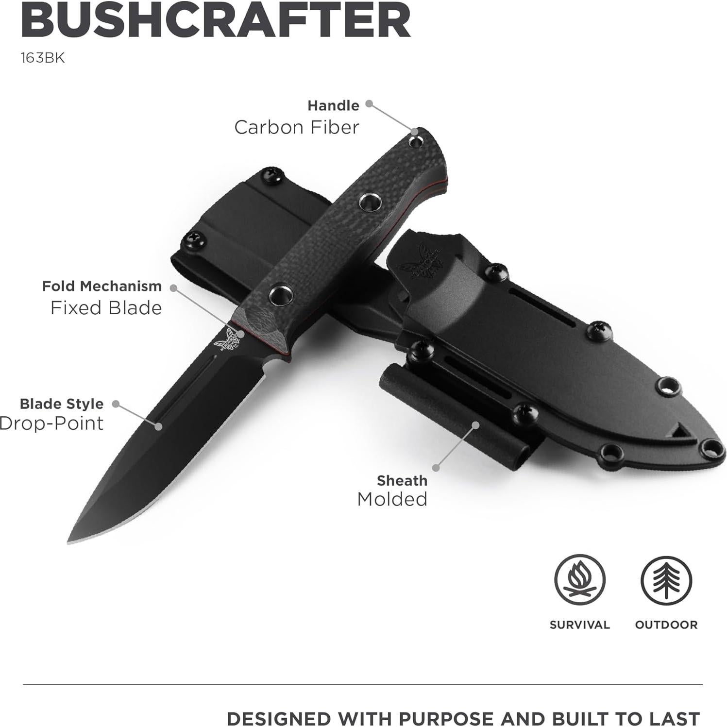 Cuchillo de Supervivencia Benchmade Bushcrafter 163BK 22.95cm