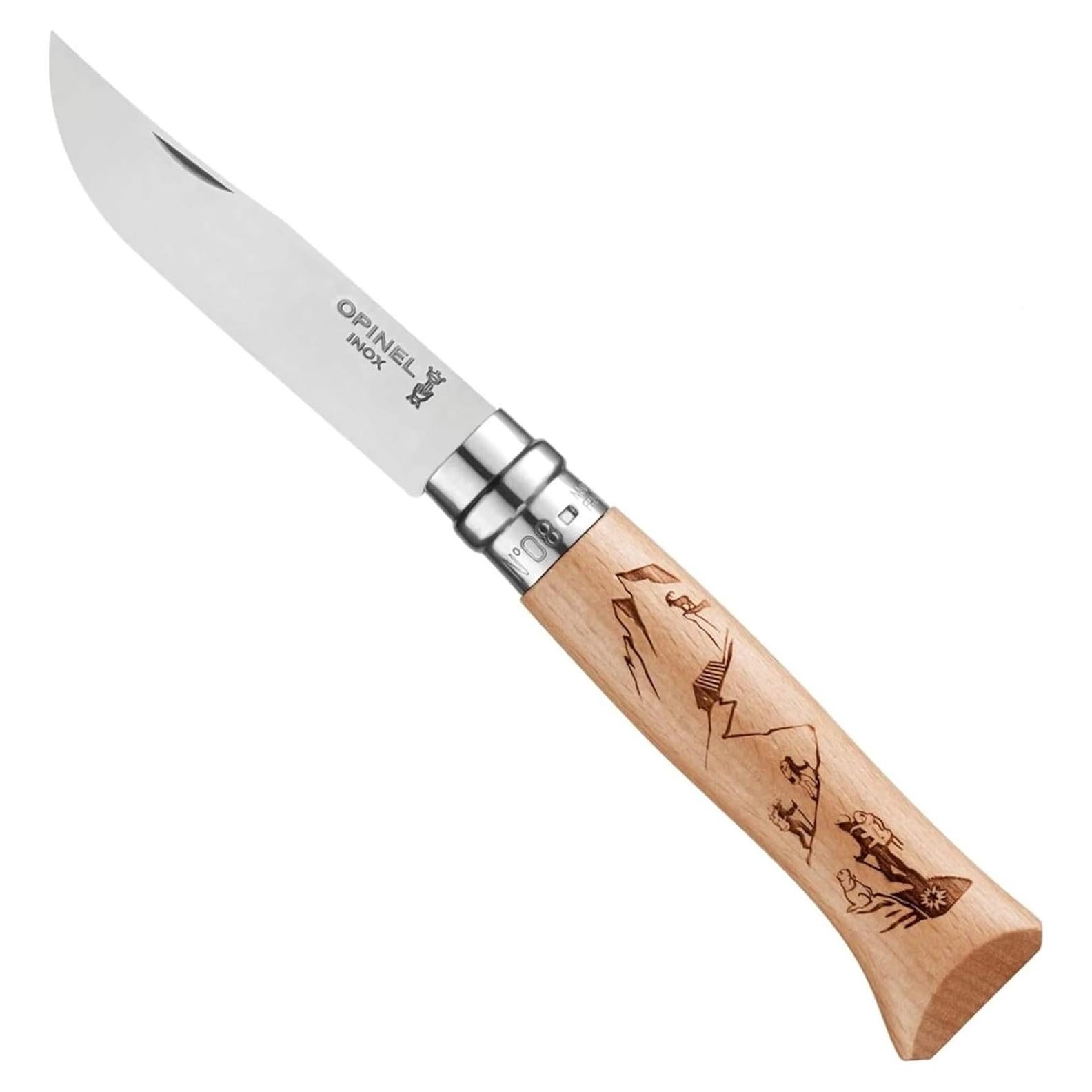 Cuchillo de bolsillo Opinel No8 - Acero inoxidable - Senderismo