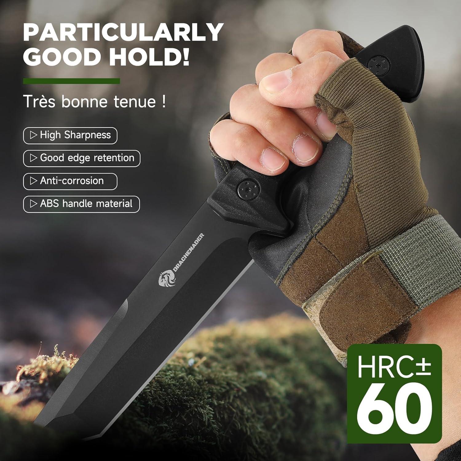 Cuchillo Táctico DRACHENADER XR-B01-FT 14cm Hoja Tanto