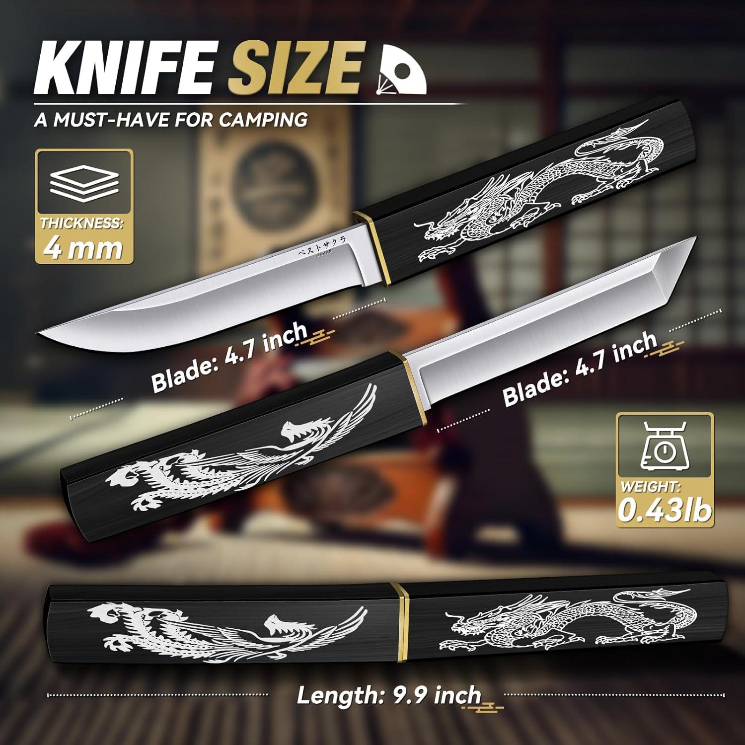 Cuchillo de Supervivencia Dragón Púrpura 25.4 cm Acero D2