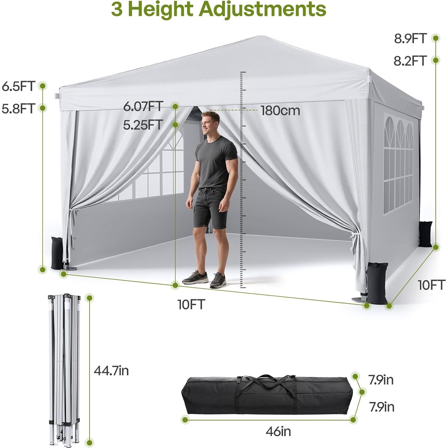 Carpa Plegable Driftalia 3x3m con Paredes Laterales - Ideal para Eventos