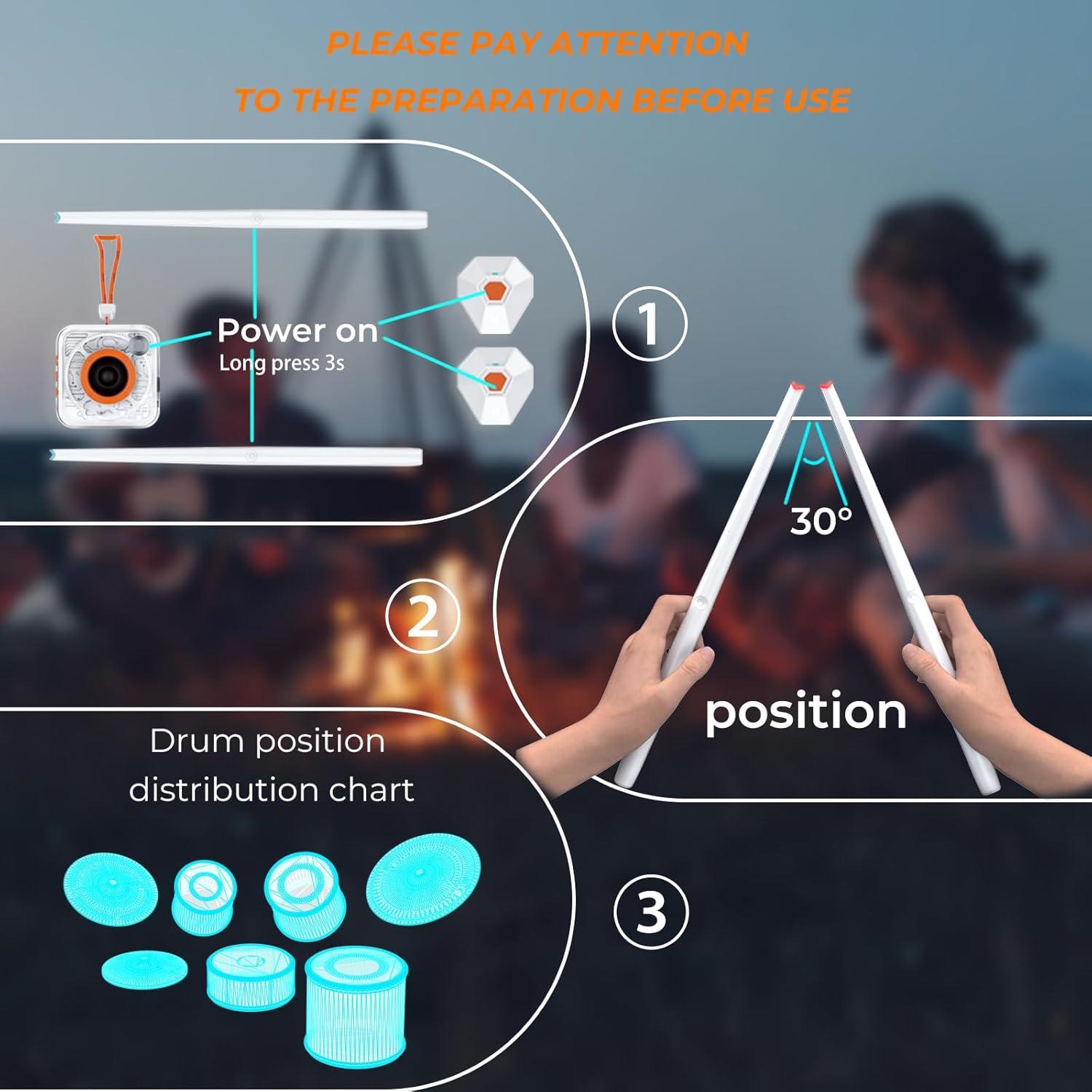 Set de Batería Electrónica Gamsing GRA20 Portátil con Pedales