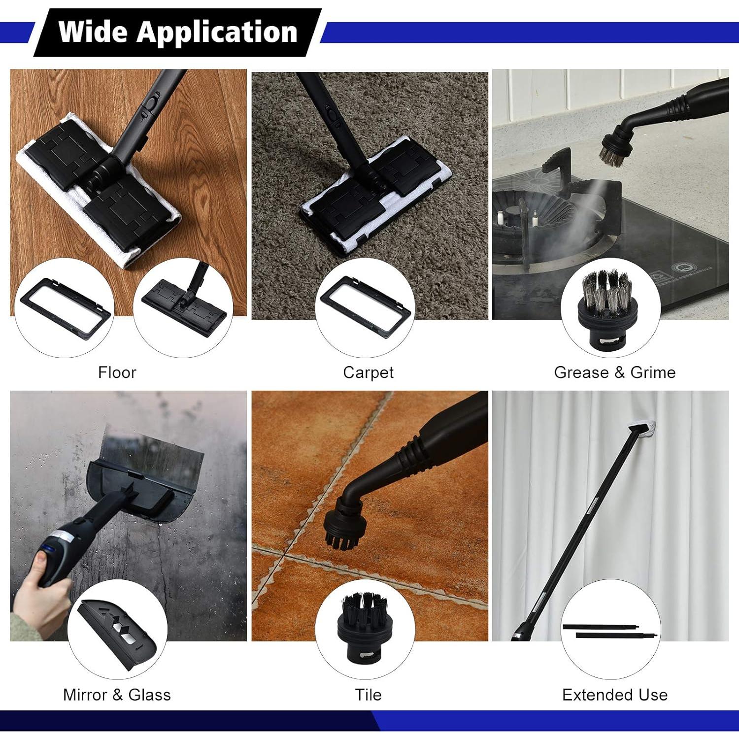 Limpiador a Vapor COSTWAY 2000W 1.5L con 19 Accesorios Azul