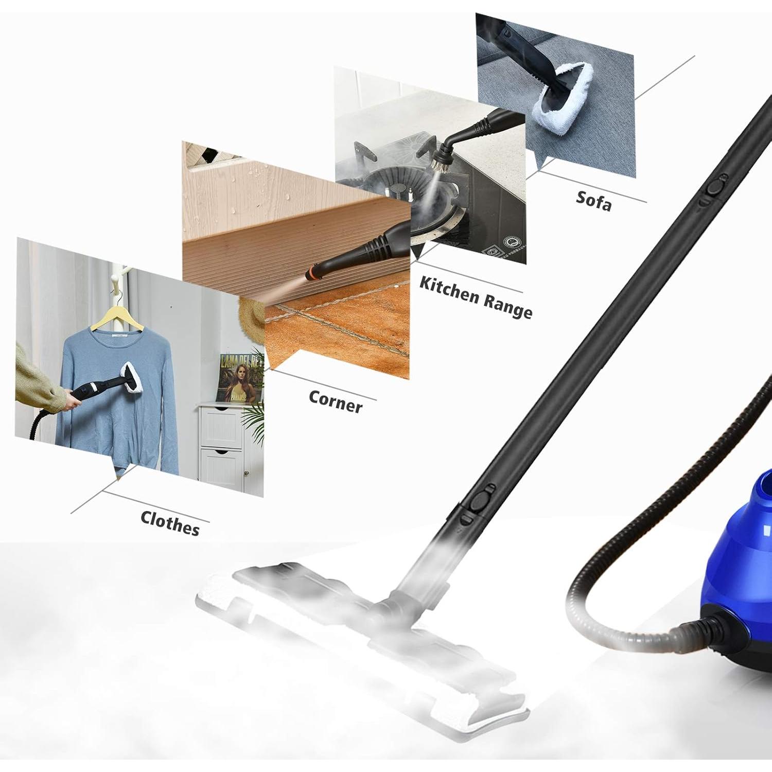 Limpiador a Vapor COSTWAY 2000W 1.5L con 19 Accesorios Azul