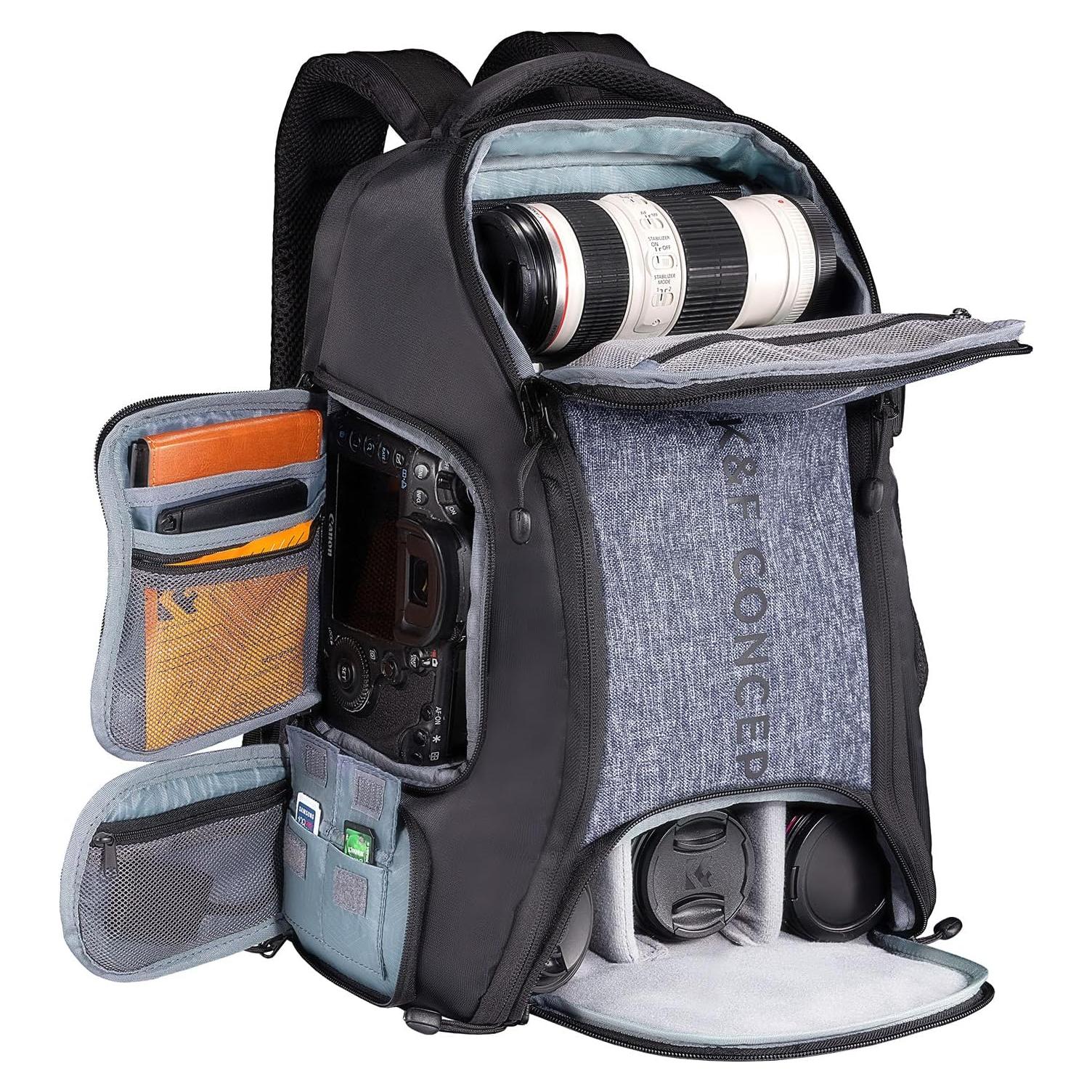 Mochila para cámara K&F Concept 25L con compartimento para laptop
