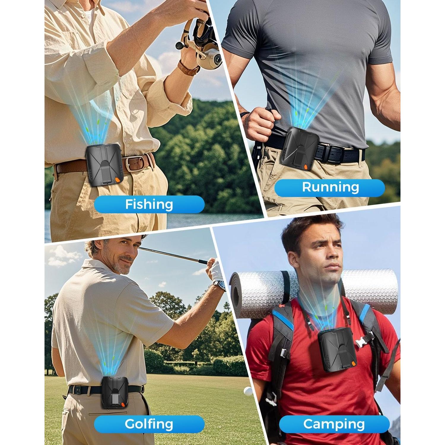 Ventilador Portátil JUANANIUG Clip Cintura 5 Velocidades Negro