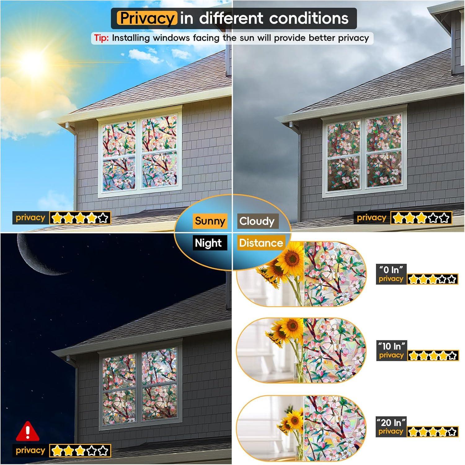 Película de Privacidad para Ventanas Dwersty 90x200 cm Arcoíris