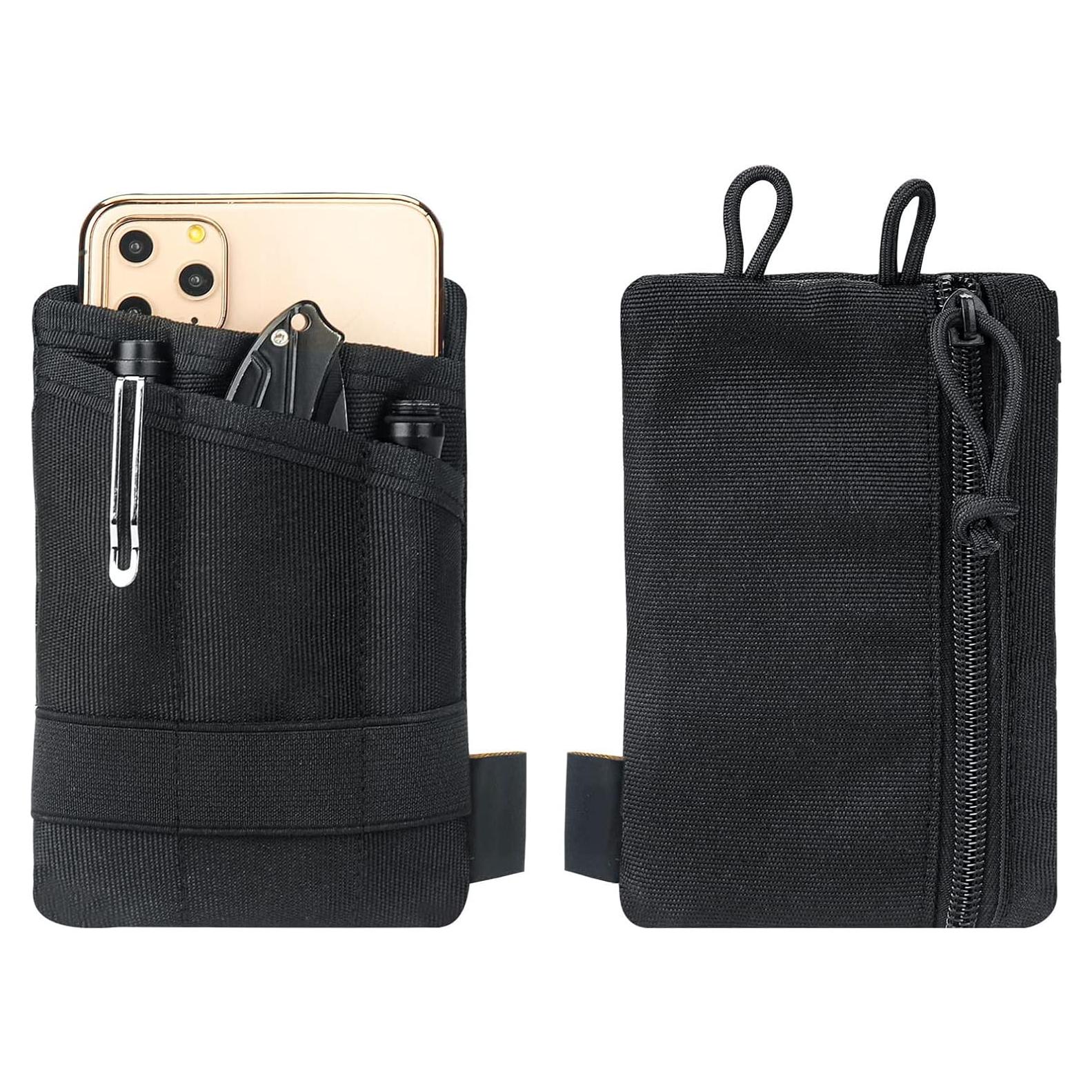 Organizador de Bolsillo EDC Topyond Negro Tela Oxford 3 Compartimentos