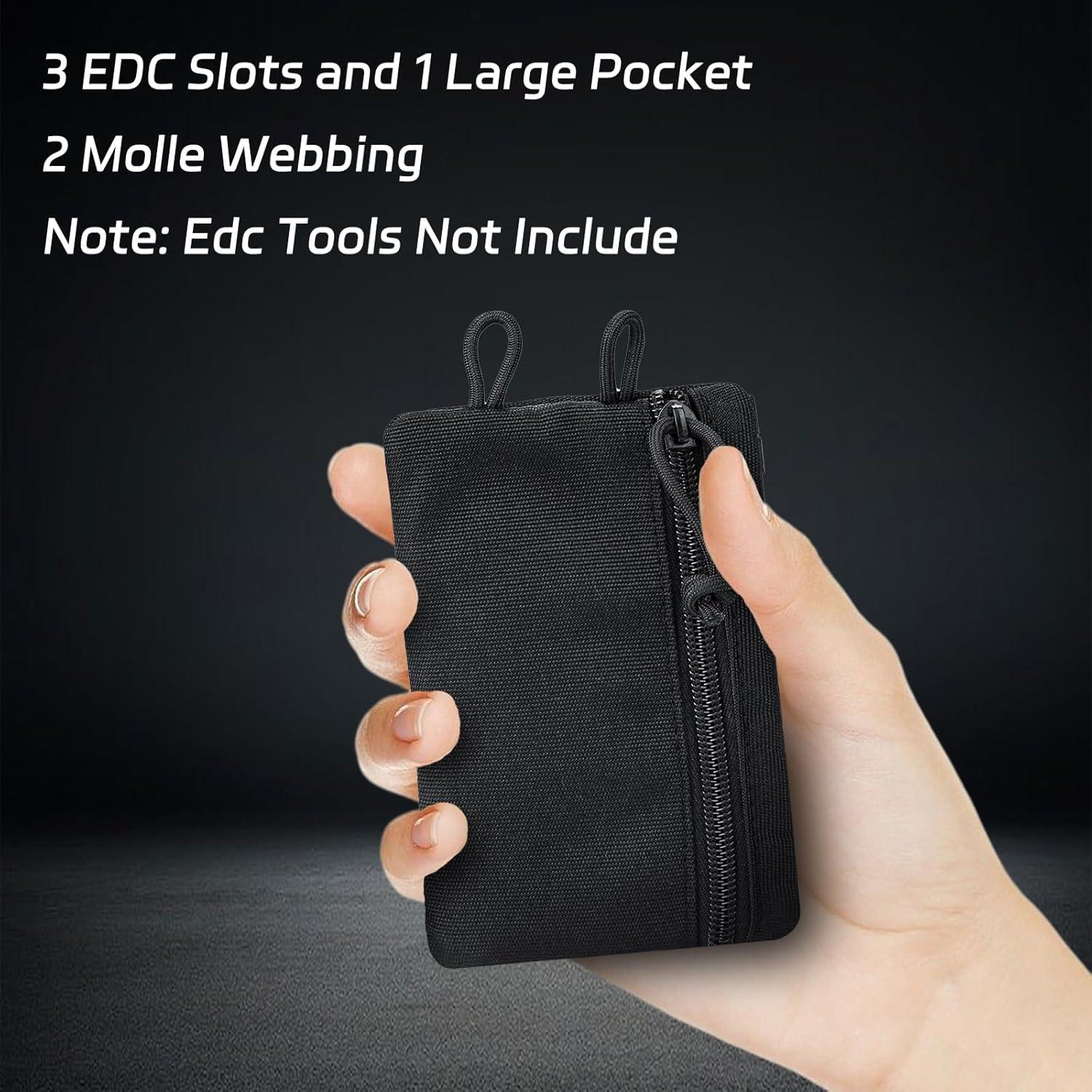 Organizador de Bolsillo EDC Topyond Negro Tela Oxford 3 Compartimentos