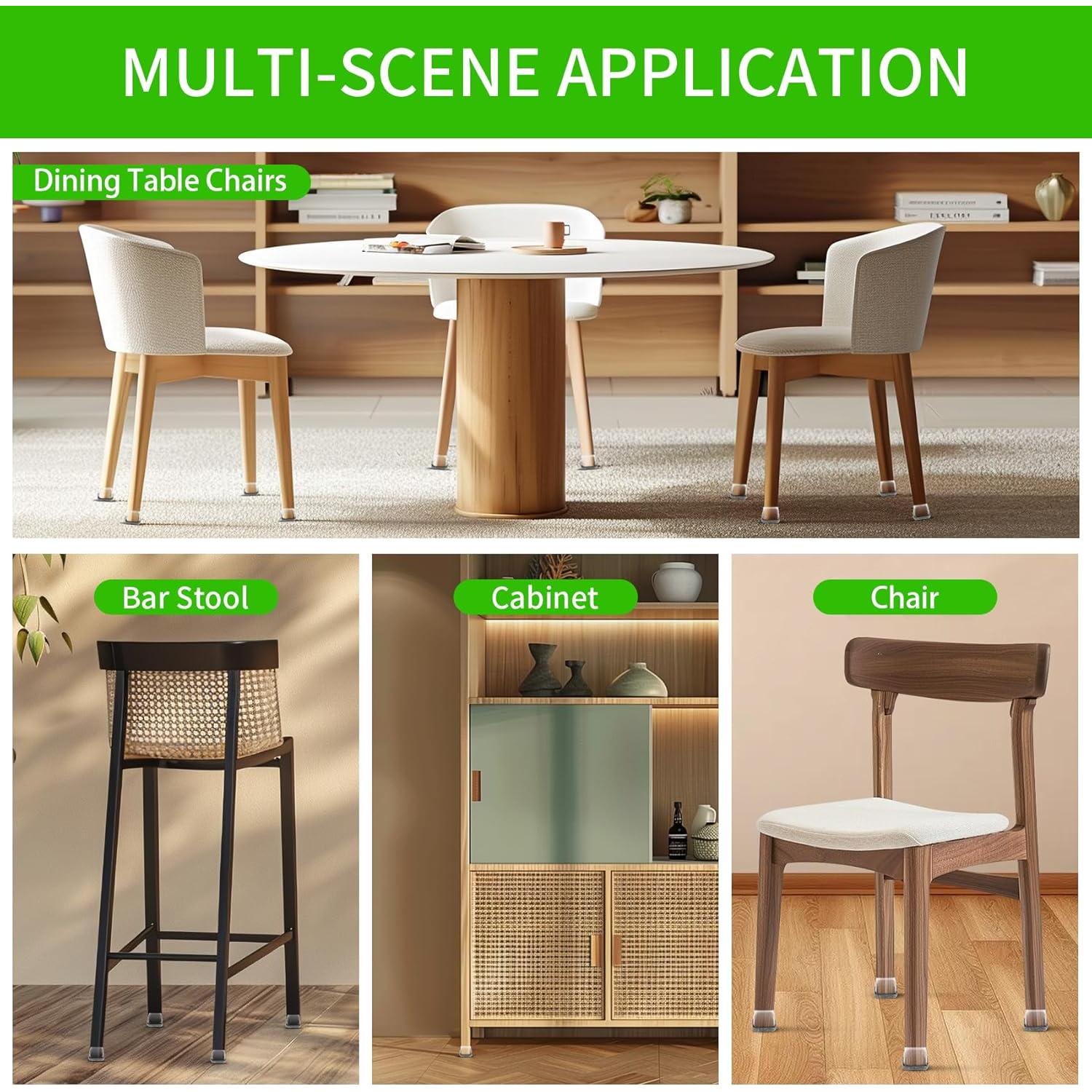 Tapas de patas de silla GAGUIUP 16PCS Silicona Rectangular 25-33mm