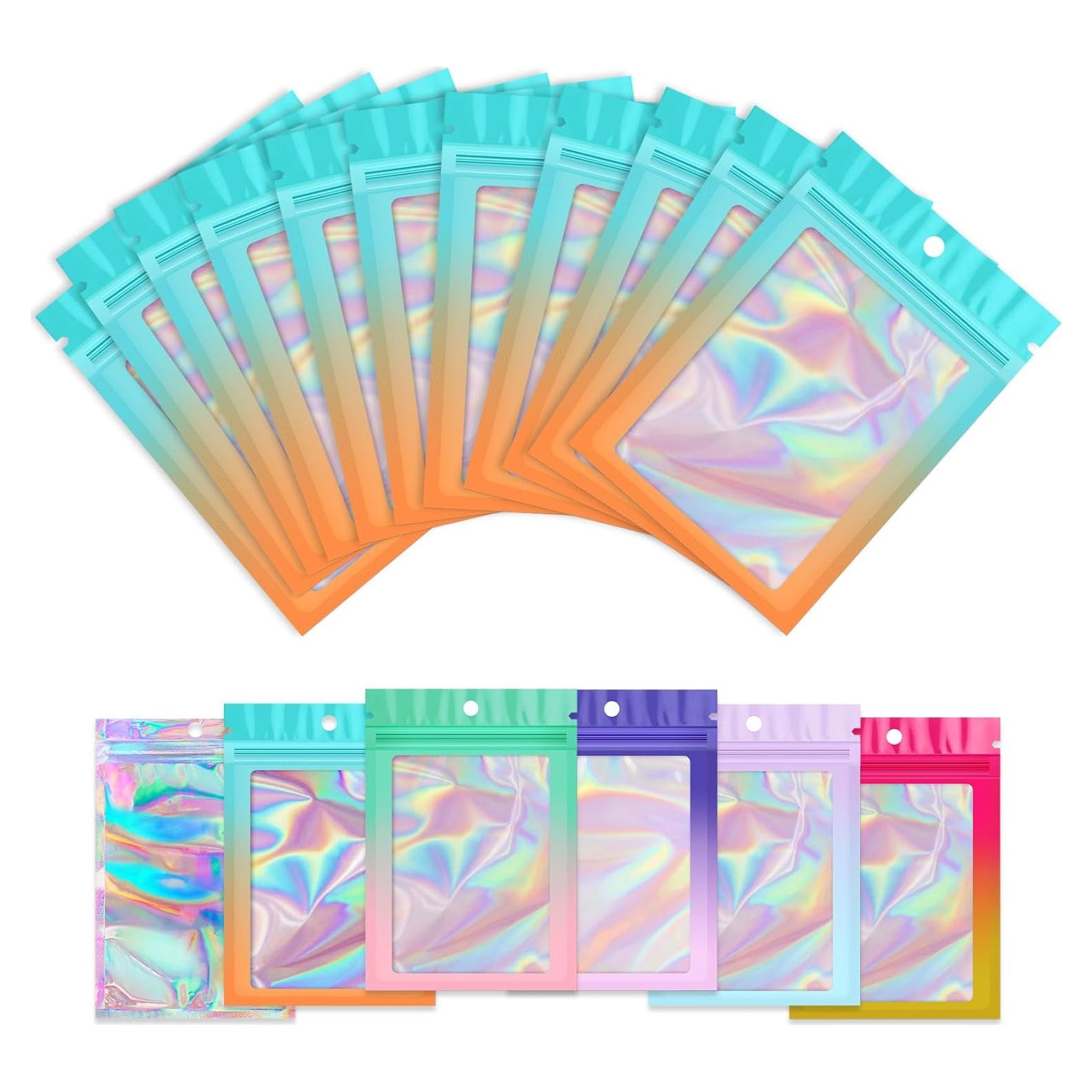 Bolsas Mylar Holográficas FUNFERY 100 Unidades 6.9x9.9 cm