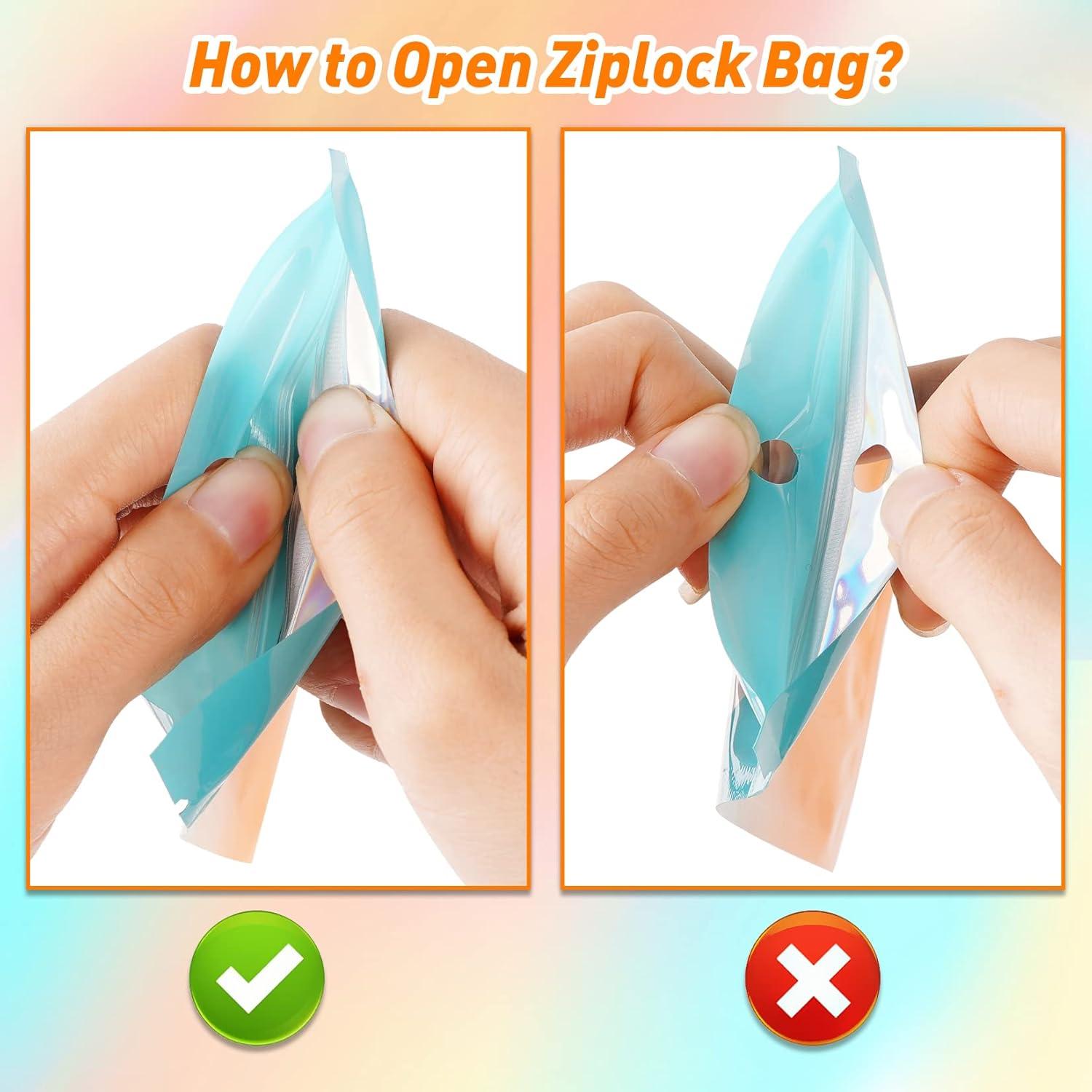 Bolsas Mylar Holográficas FUNFERY 100 Unidades 6.9x9.9 cm