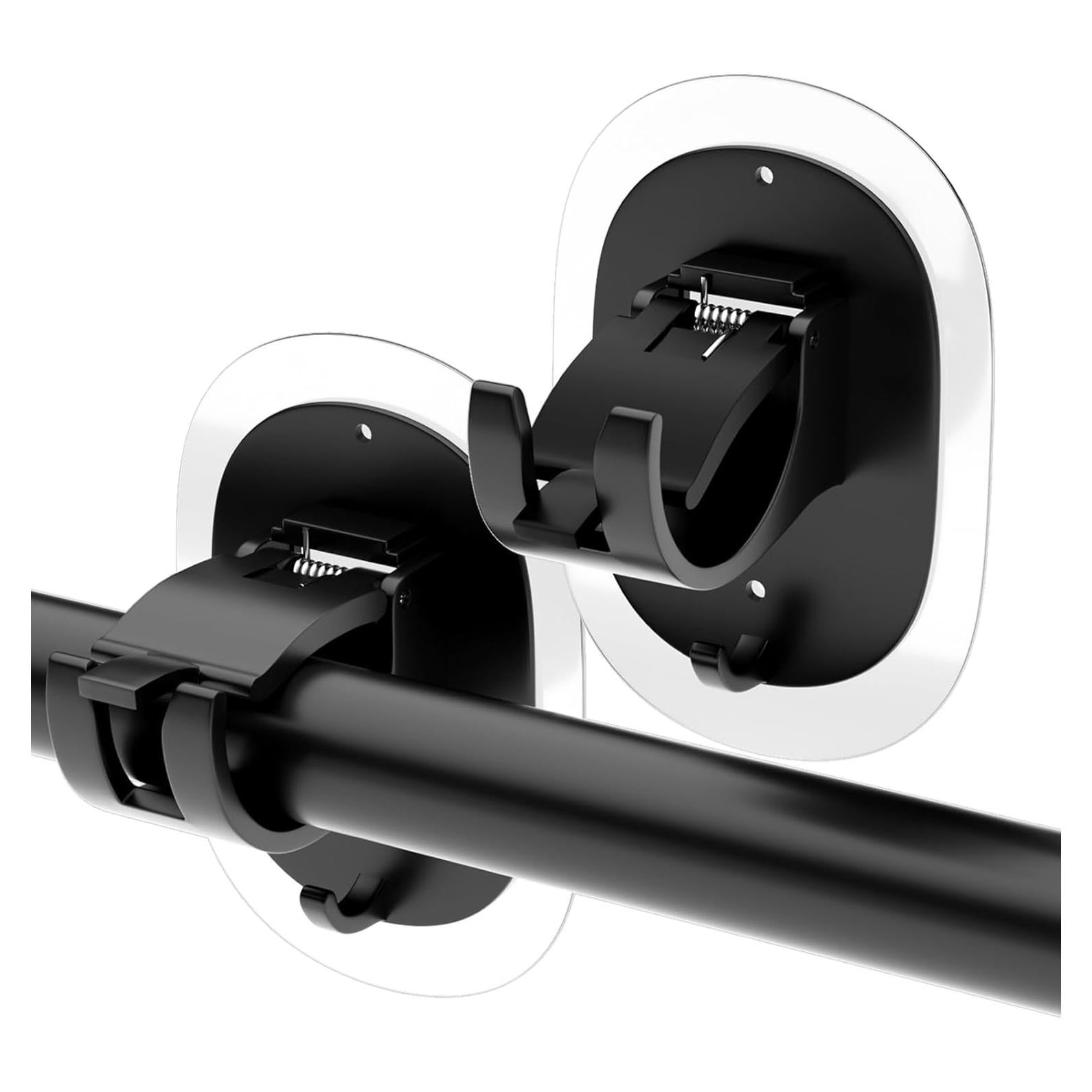 Soportes de Barra de Cortina Sin Taladrar MIMARMZ 2 Piezas Negro