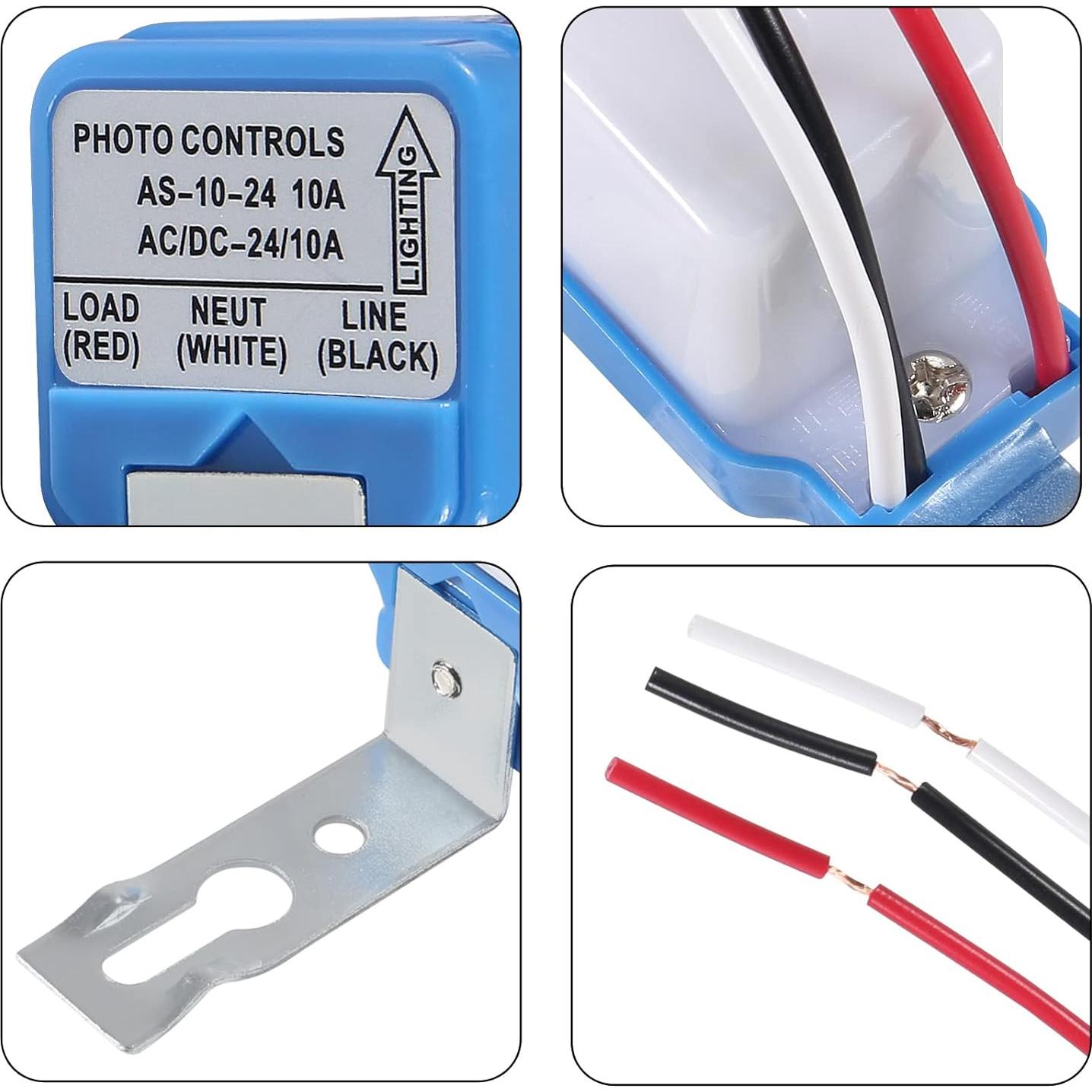 6 Pcs Interruptor Fotocélula 24V DORHEA 10A Automático
