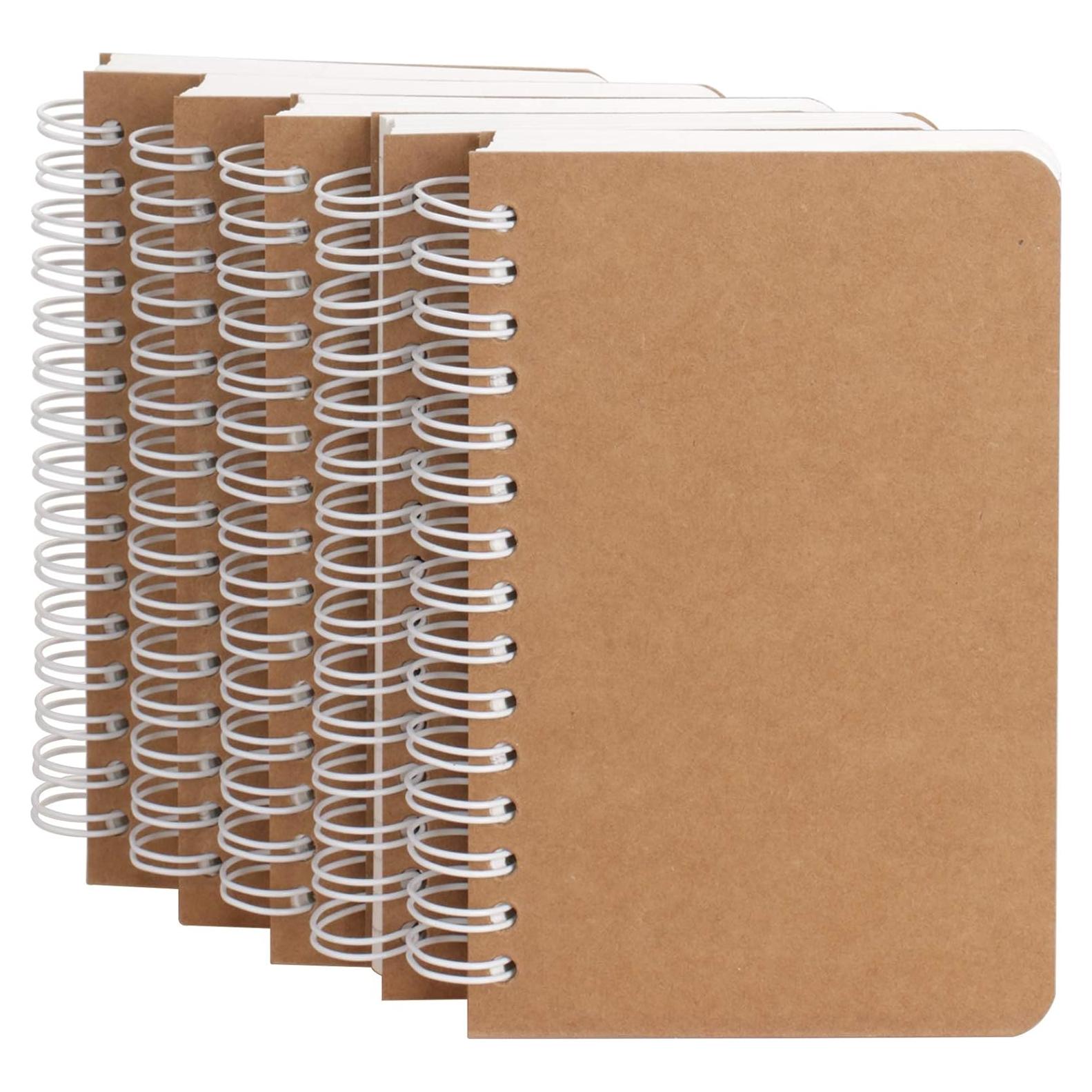 Cuaderno Espiral TWONE A6, 5 Piezas, 180 Páginas en Blanco