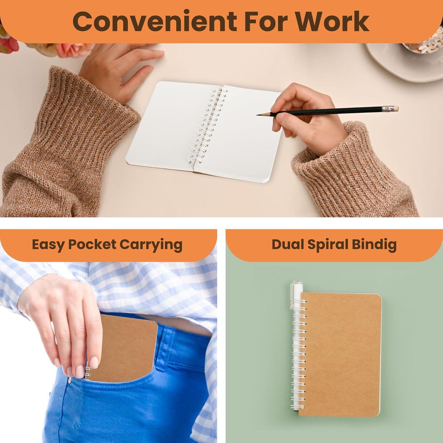 Cuaderno Espiral TWONE A6, 5 Piezas, 180 Páginas en Blanco