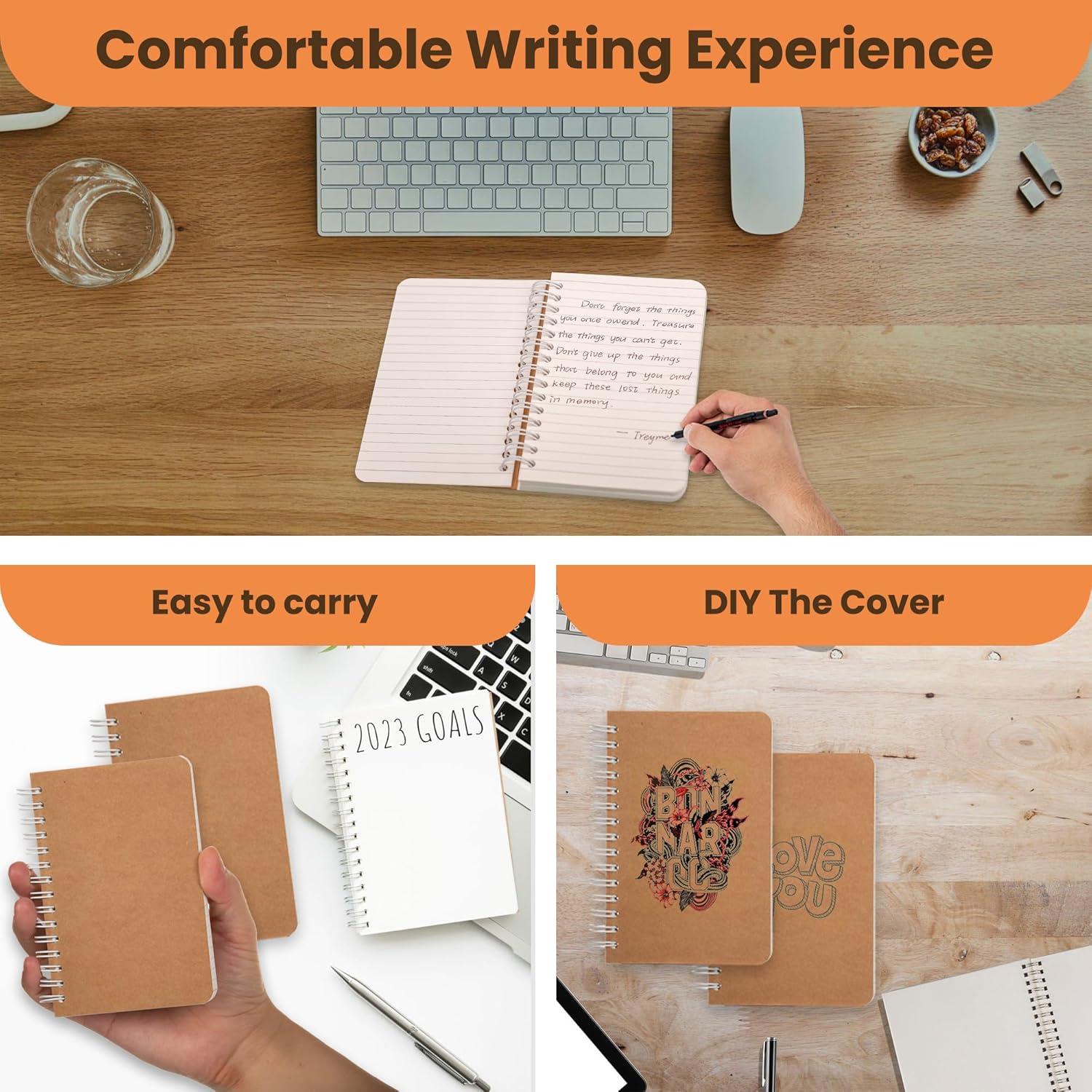 Cuaderno Espiral TWONE A6, 5 Piezas, 180 Páginas en Blanco