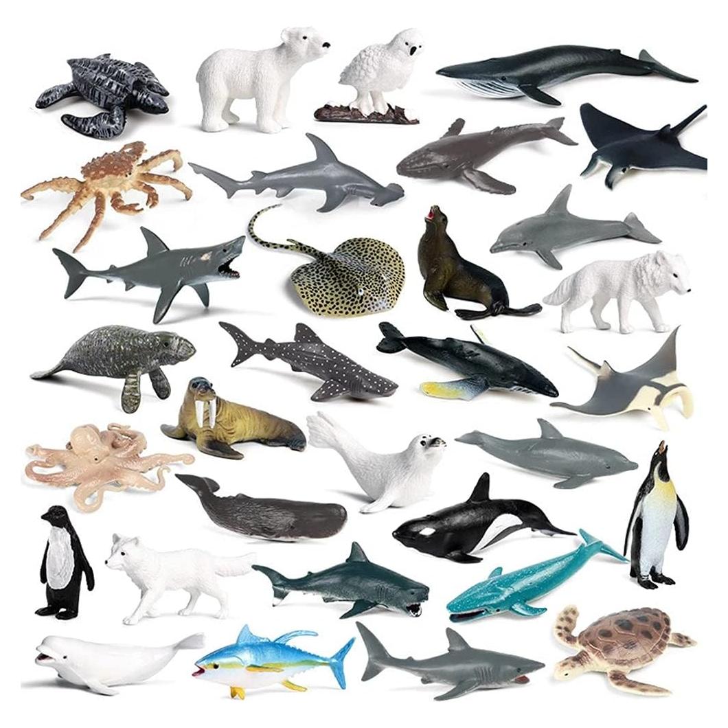 Set de 32 Figuras de Animales Marinos RCOMG - Juguetes Educativos