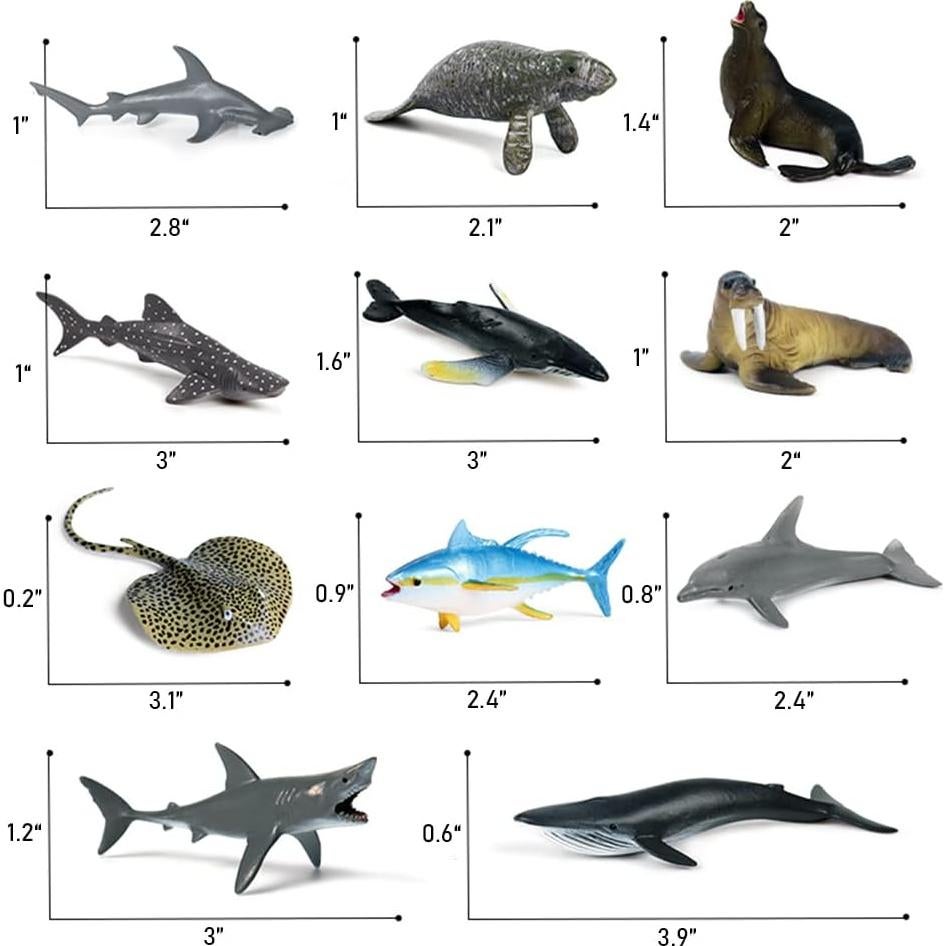 Set de 32 Figuras de Animales Marinos RCOMG - Juguetes Educativos