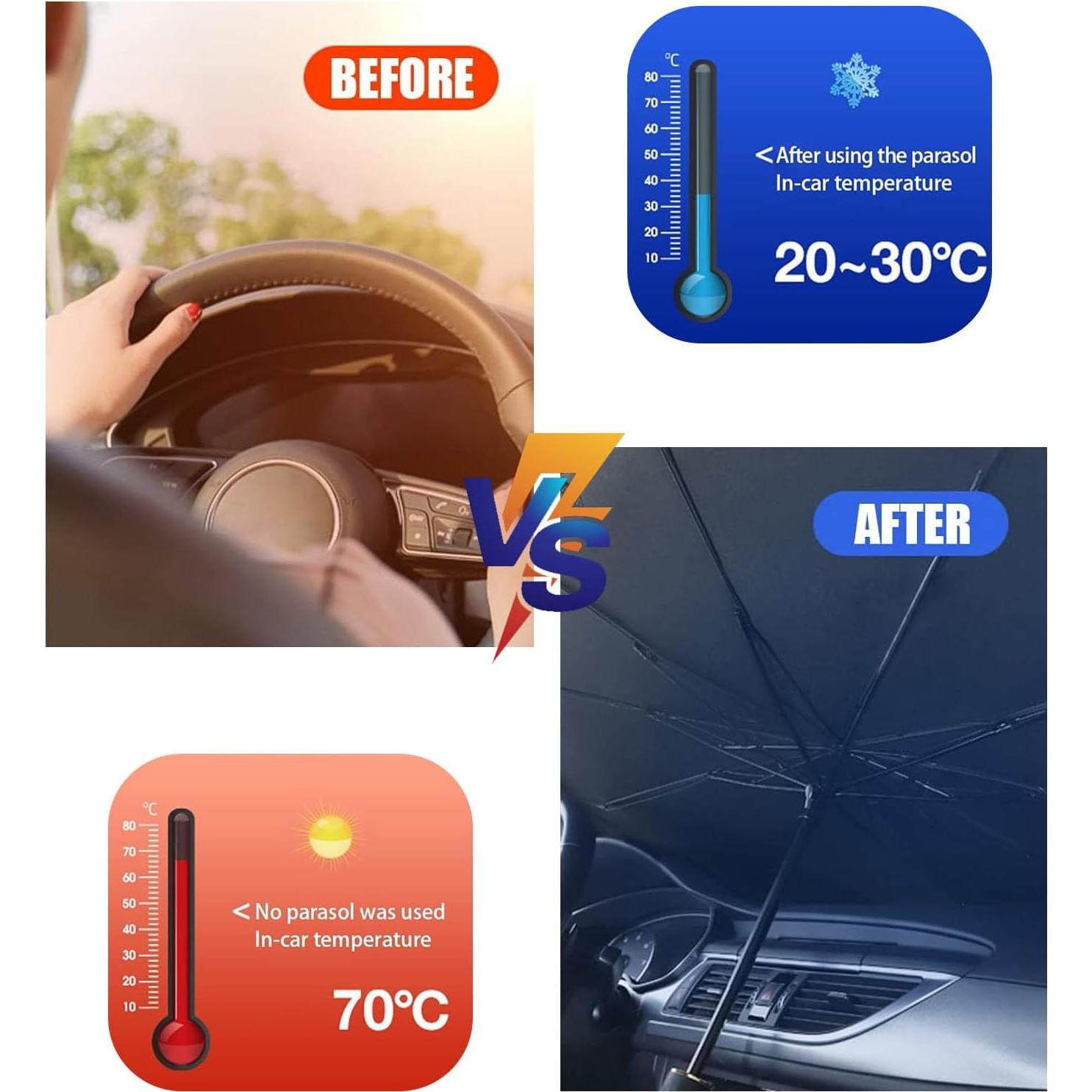 Parasol de Coche Flygun FUNZYS-L 139.7x78.7cm Plata Plegable