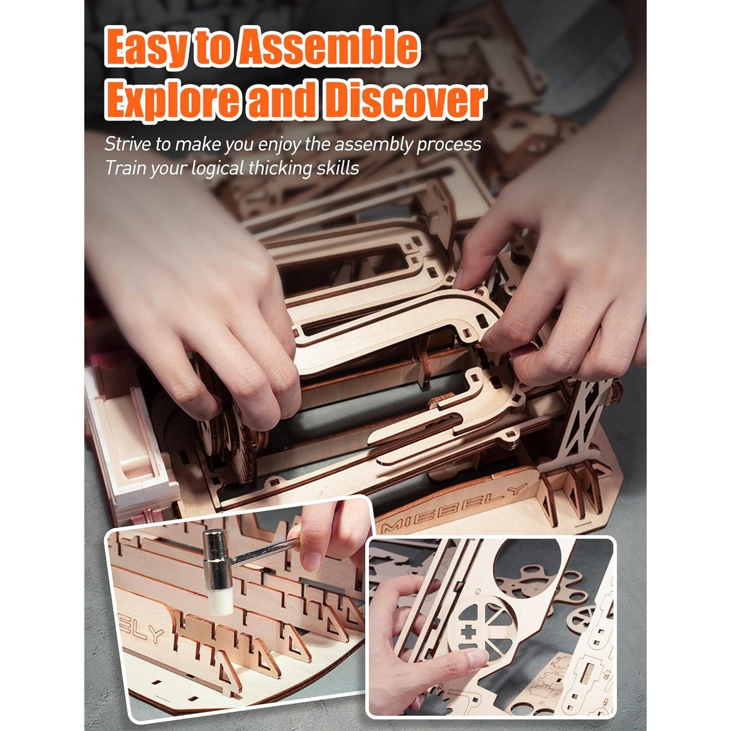 Rompecabezas 3D de Madera MIEBELY 235 Piezas Carrera de Canicas