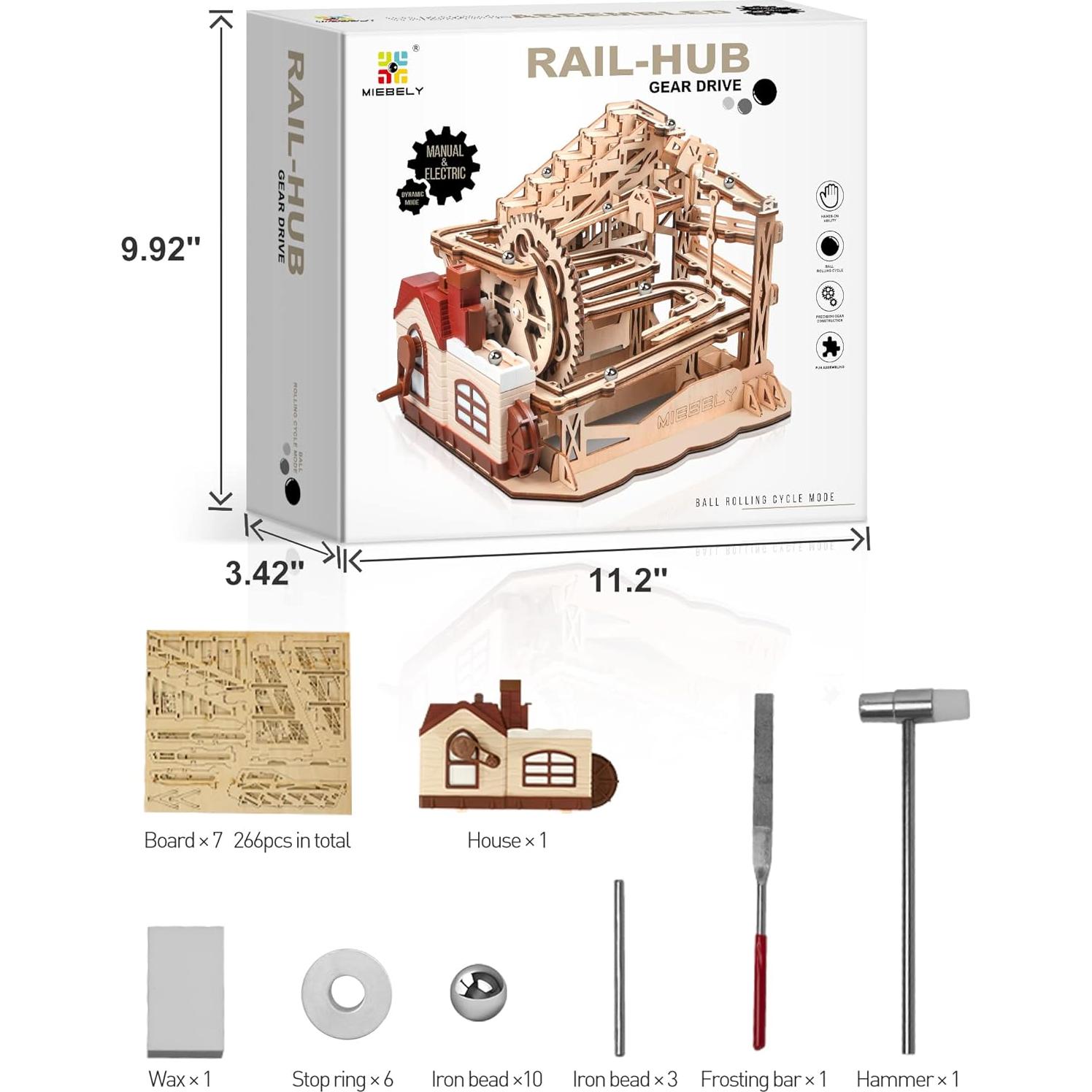 Rompecabezas 3D de Madera MIEBELY 235 Piezas Carrera de Canicas