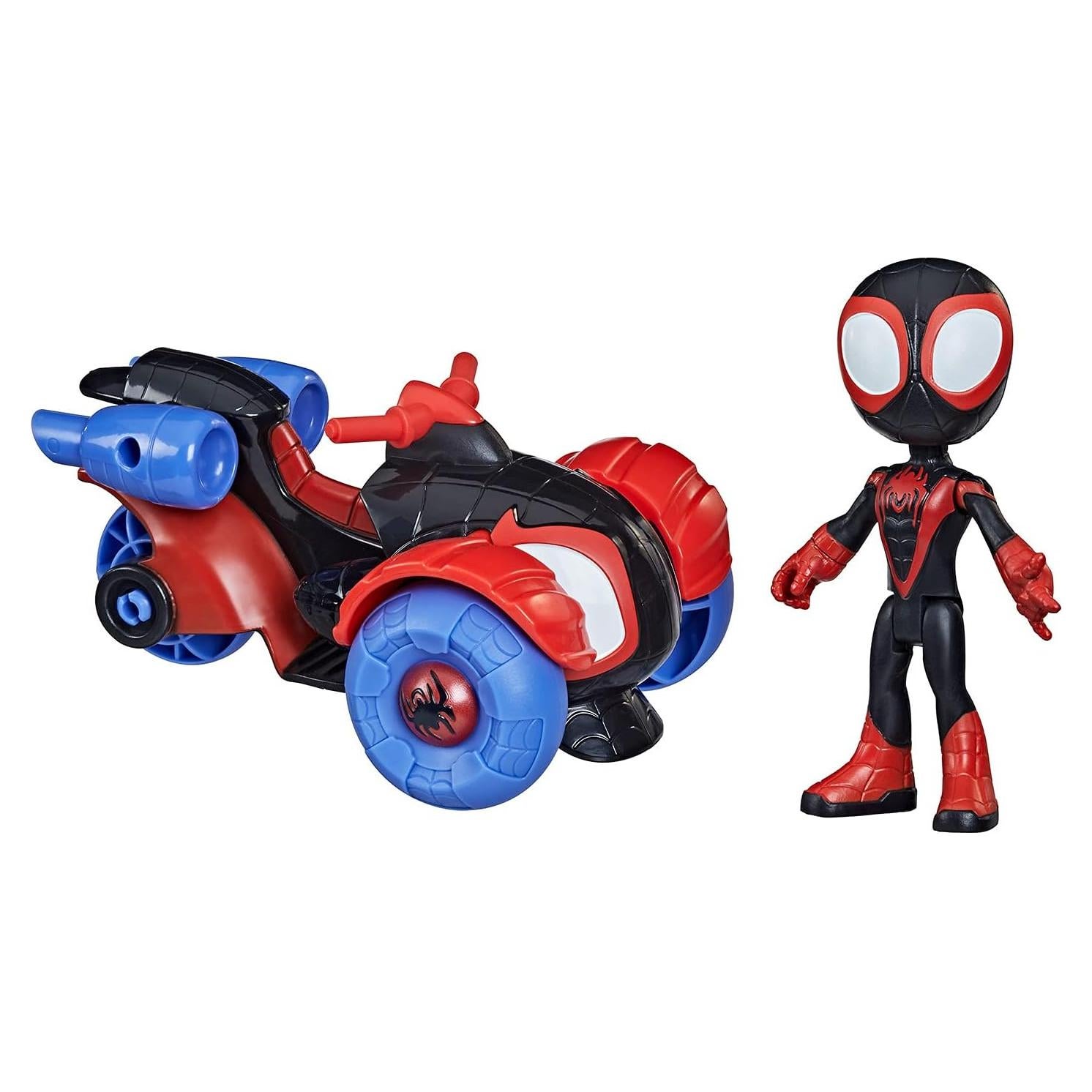 Figura de Acción Miles Morales Spider-Man con Vehículo Techno-Racer