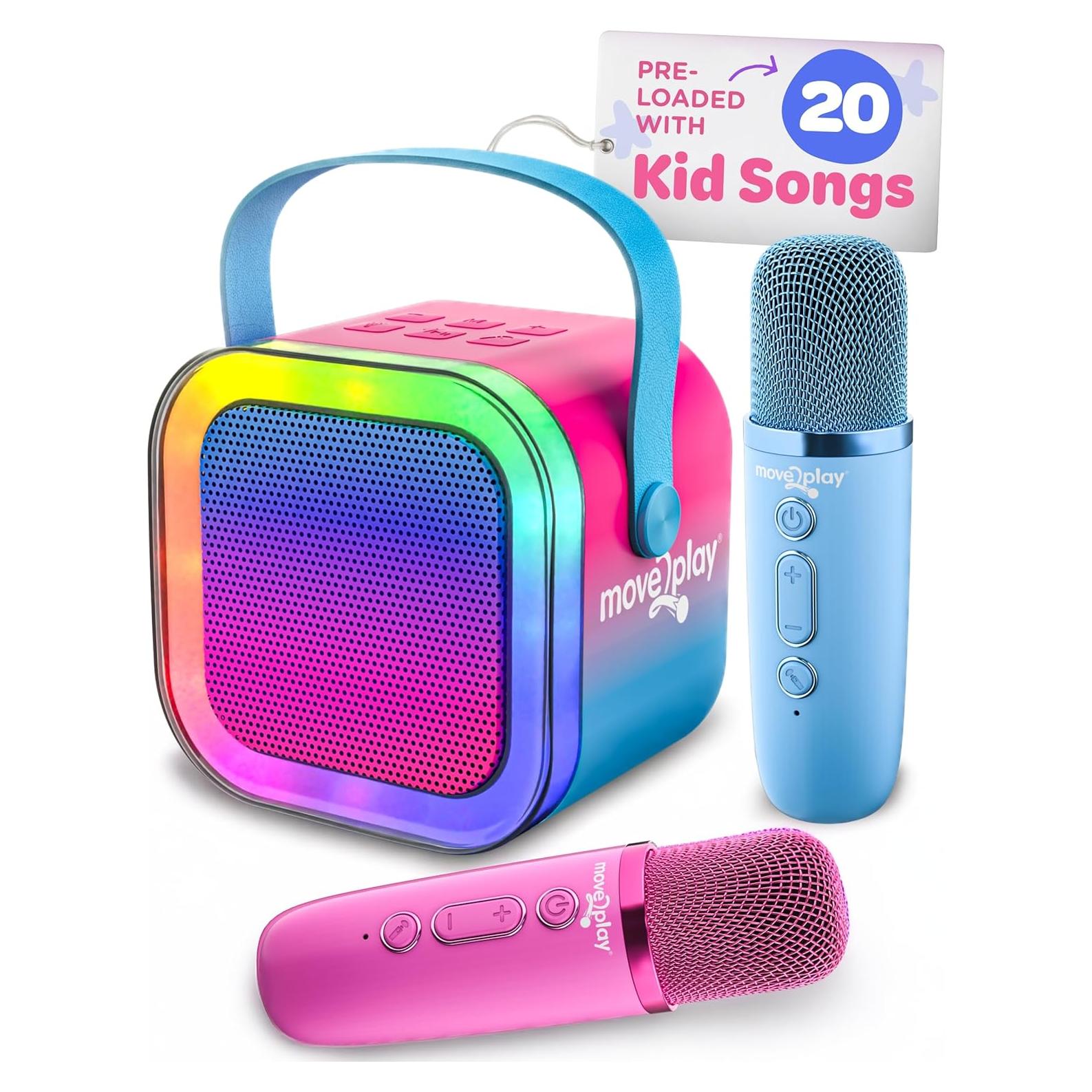 Mini Máquina de Karaoke Move2Play para Niños - Bluetooth, 20 Canciones